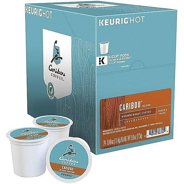 Caribou Coffee Keurig Single-Serve K-Cup Pods, Caribou Blend Medium Roast Coffee, 24 Count
