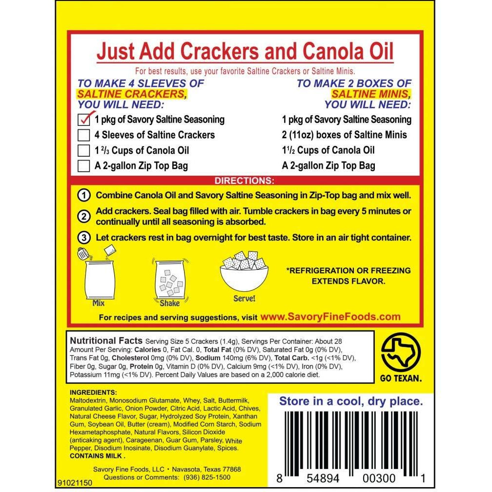 Savory Saltine Seasoning, 1.4 Ounce, Classic Original, 4 Pack