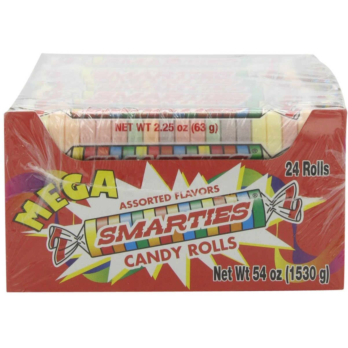 Smarties Candy Bulk Rolls Gluten Free & Mega Assorted Flavor Treats | Peanut Free Plant Derived Ingredients Allergen Free & Delicious Snacking Bulk Candy Individually Wrapped - 2.25 Ounces