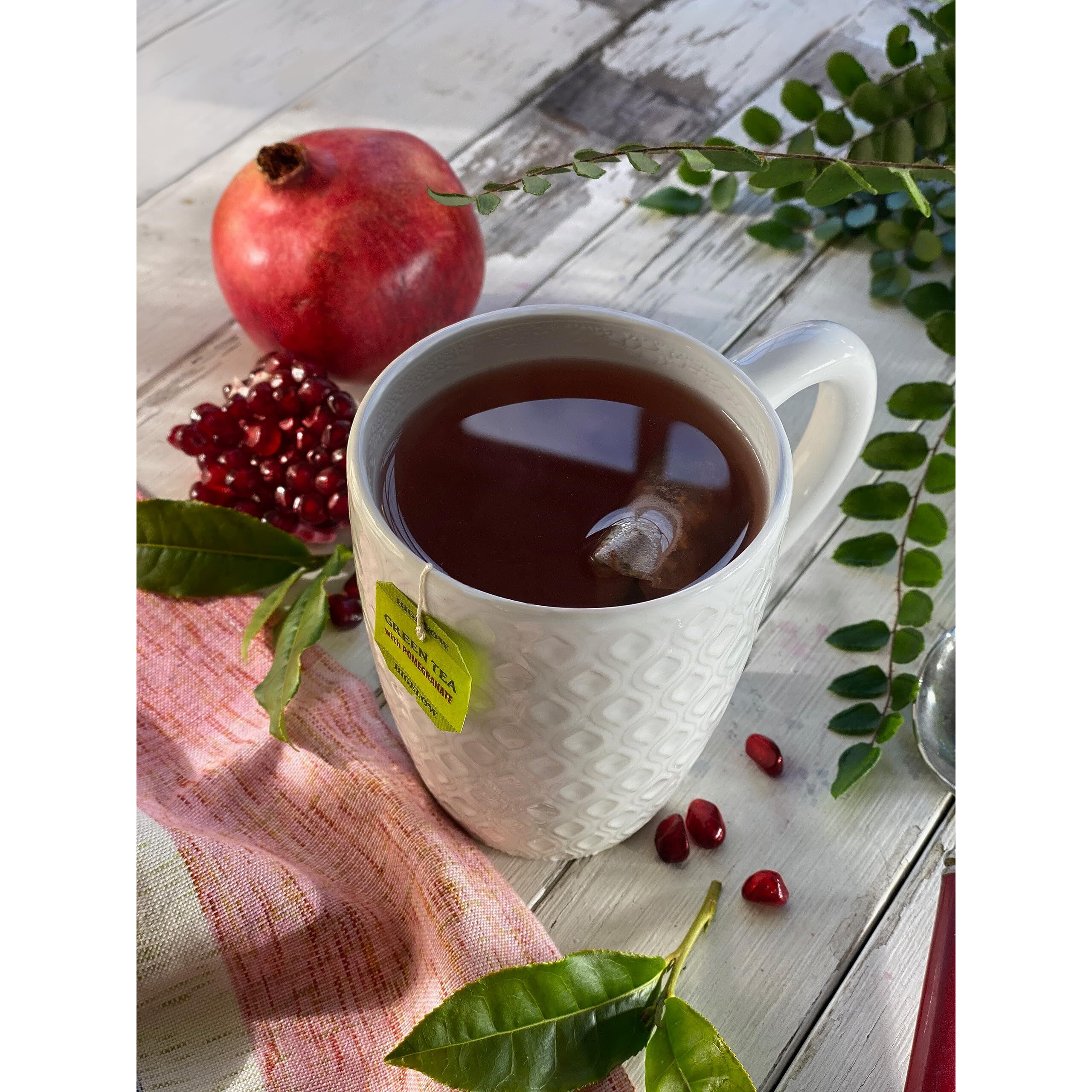 Bigelow Tea Green Tea With Pomegranate, Caffeinated Tea With Pomegranate, 20 Count Box (Pack Of 6), 120 Total Tea Bags