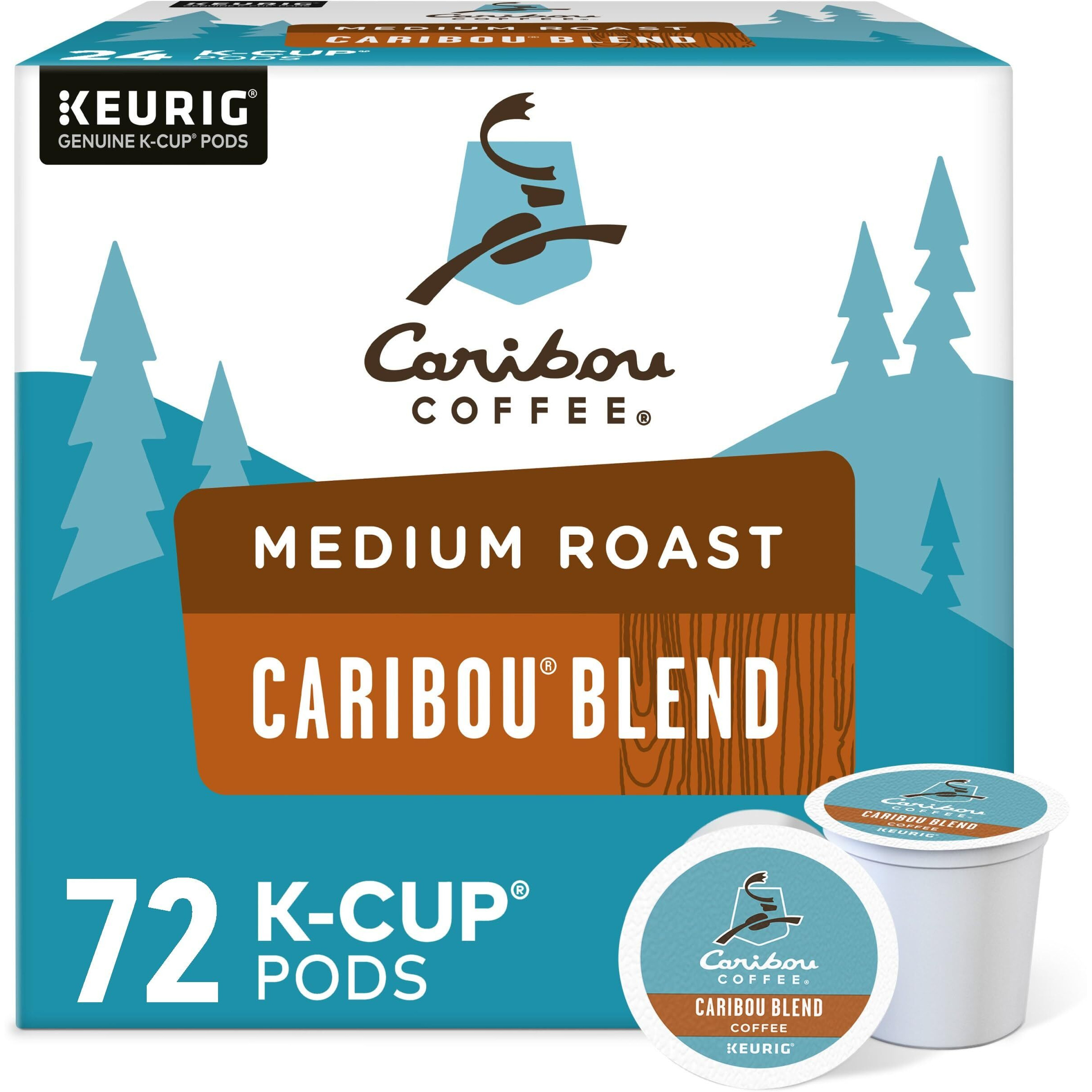 Caribou Coffee Caribou Blend Keurig Single-Serve K-Cup Pod, Medium Roast Coffee, 72 Count (6 Packs Of 12)