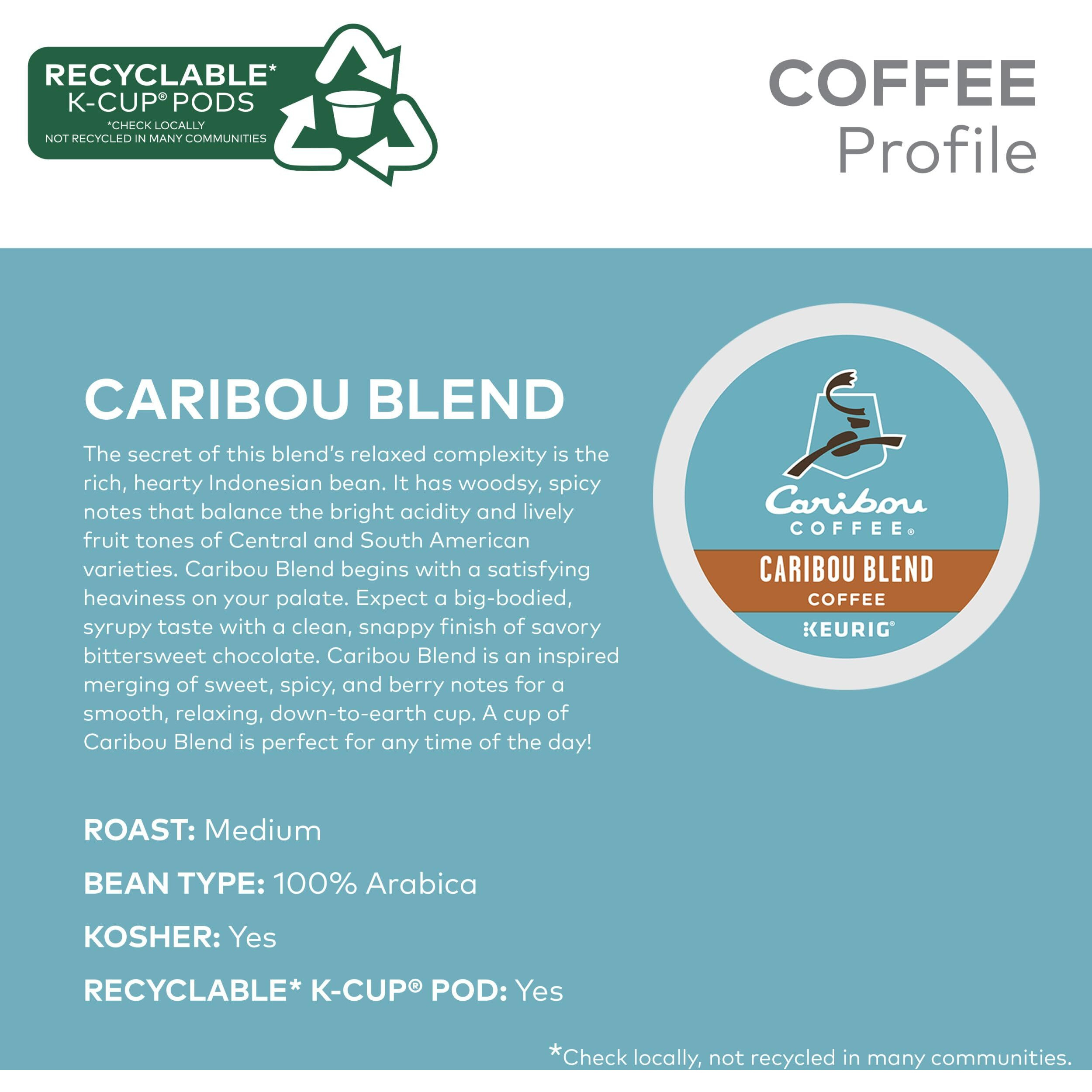 Caribou Coffee Caribou Blend Keurig Single-Serve K-Cup Pod, Medium Roast Coffee, 72 Count (6 Packs Of 12)