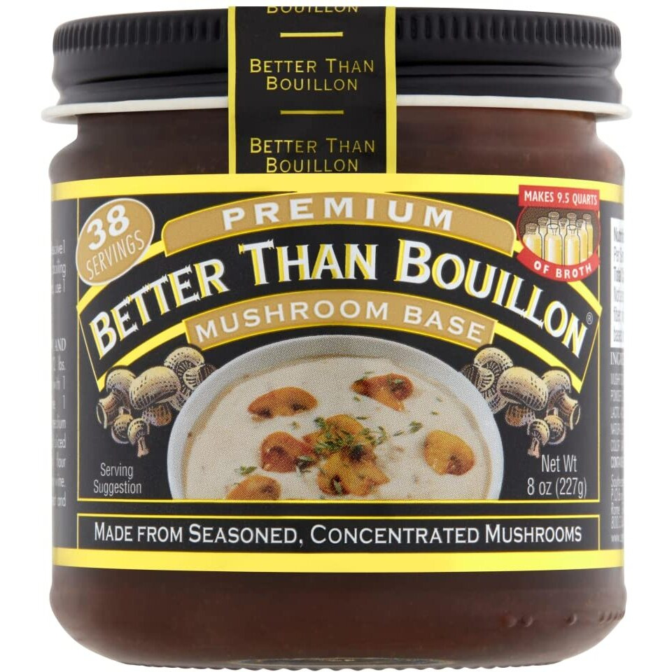 Better Than Bouillon Premium Mushroom Base, Made From Seasoned & Concentrated Mushrooms, Makes 9.5 Quarts Of Broth, 38 Servings, 8 Oz (Pack Of 1)