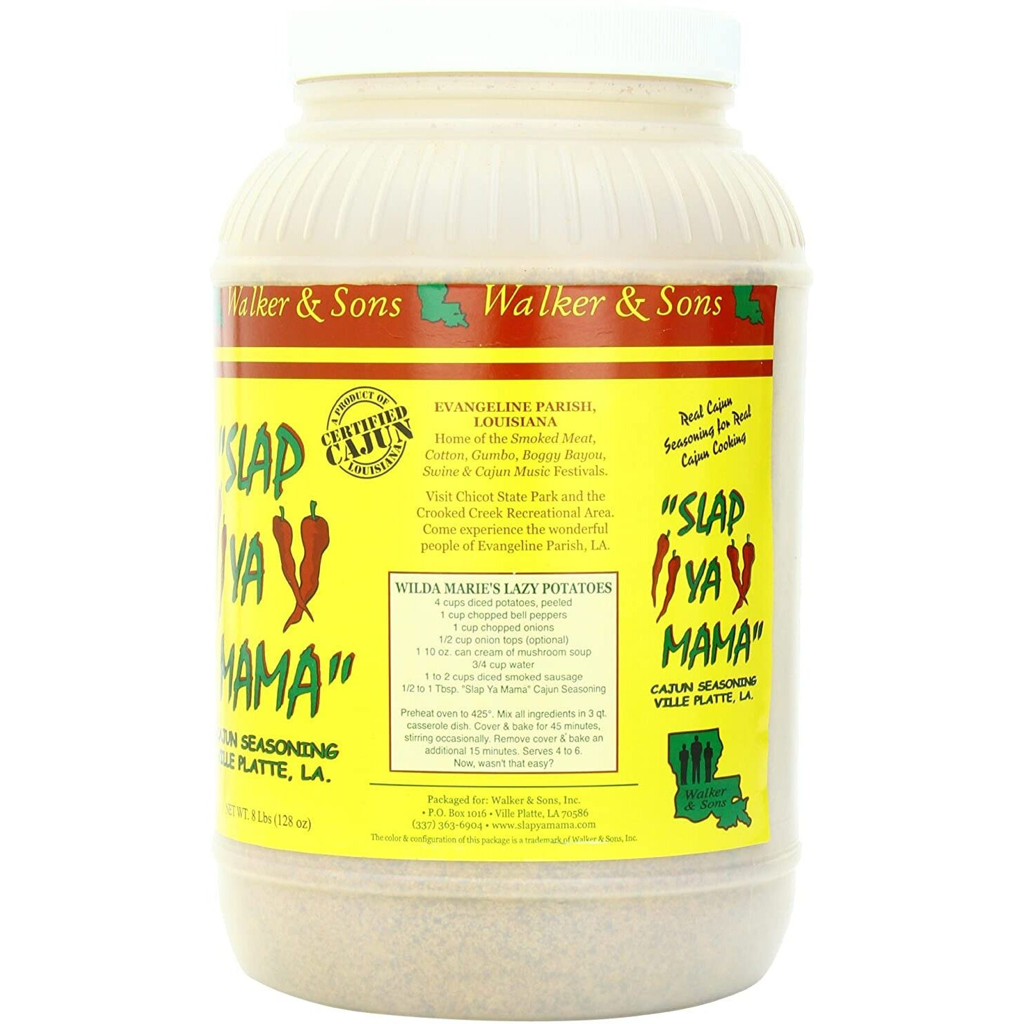Slap Ya Mama Cajun Seasoning From Louisiana, Original Blend, Msg Free And Kosher, 8 Pound Restaurant Size Jar