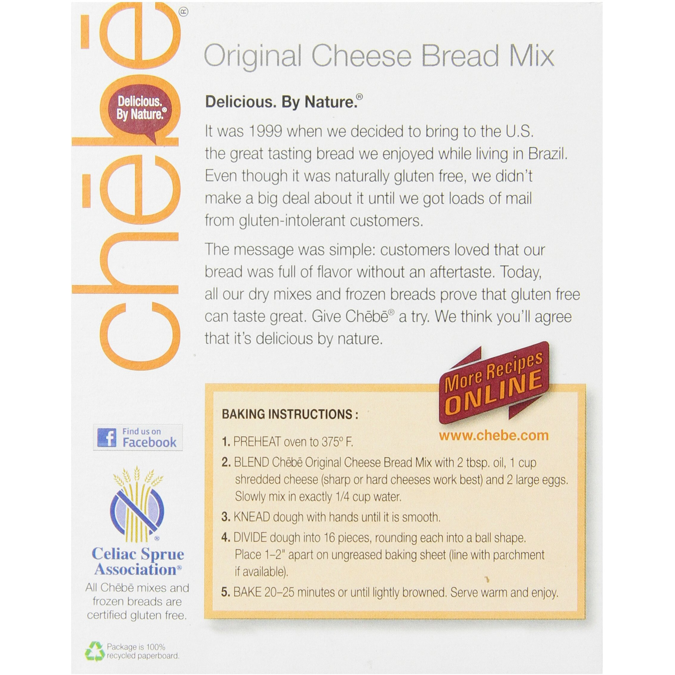 Chebe Bread Original Cheese Bread Mix, Gluten Free, 7.5-Ounce Bags (Pack Of 8)