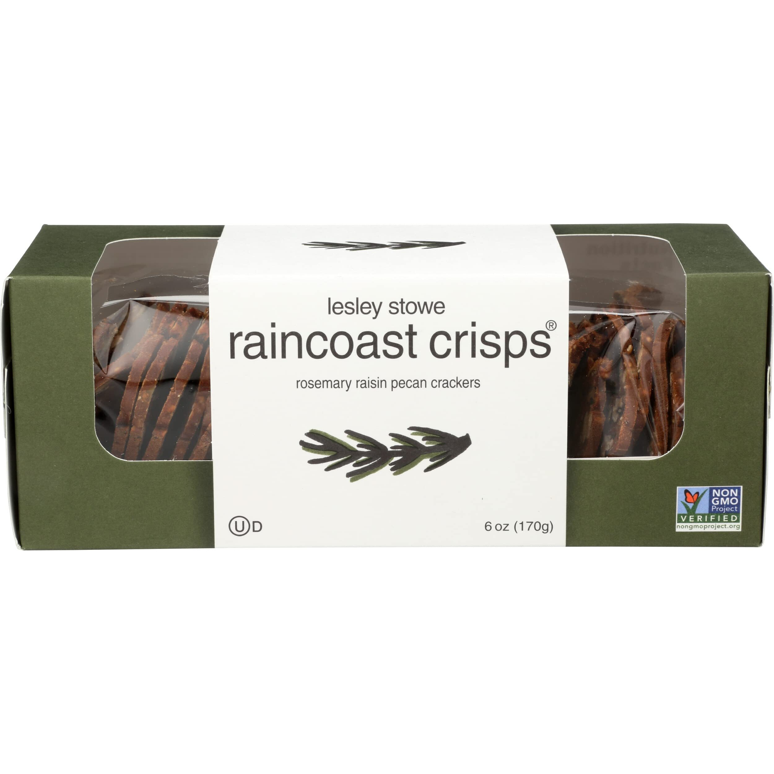 Raincoast Crisps Leslie Stowe, Rosemary Raisin Pecan Crackers, 5.3 Ounces
