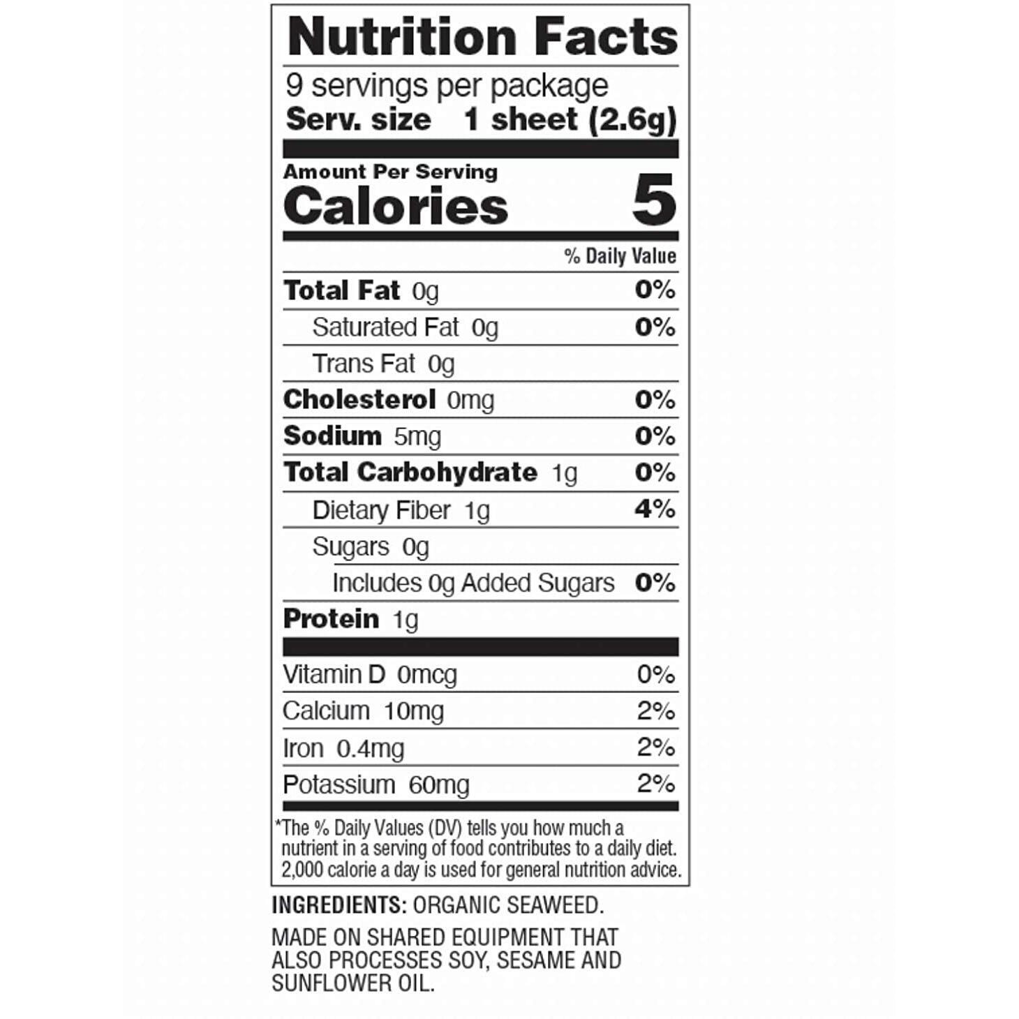 Gimme Snacks - Organic Roasted Seaweed - Sushi Nori - 0.81 Ounce - (Pack Of 12) - Non Gmo, Gluten Free, Keto, Paleo