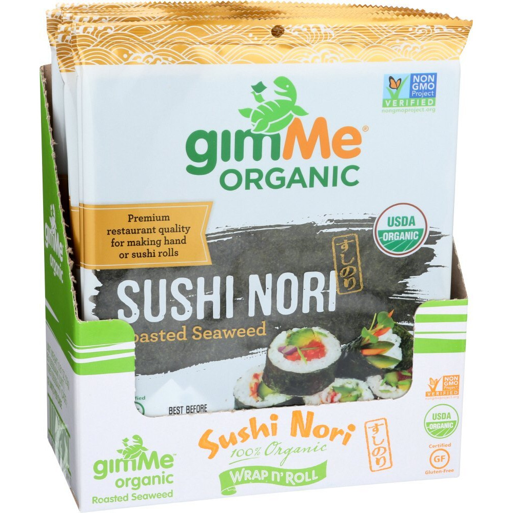 Gimme Snacks - Organic Roasted Seaweed - Sushi Nori - 0.81 Ounce - (Pack Of 12) - Non Gmo, Gluten Free, Keto, Paleo