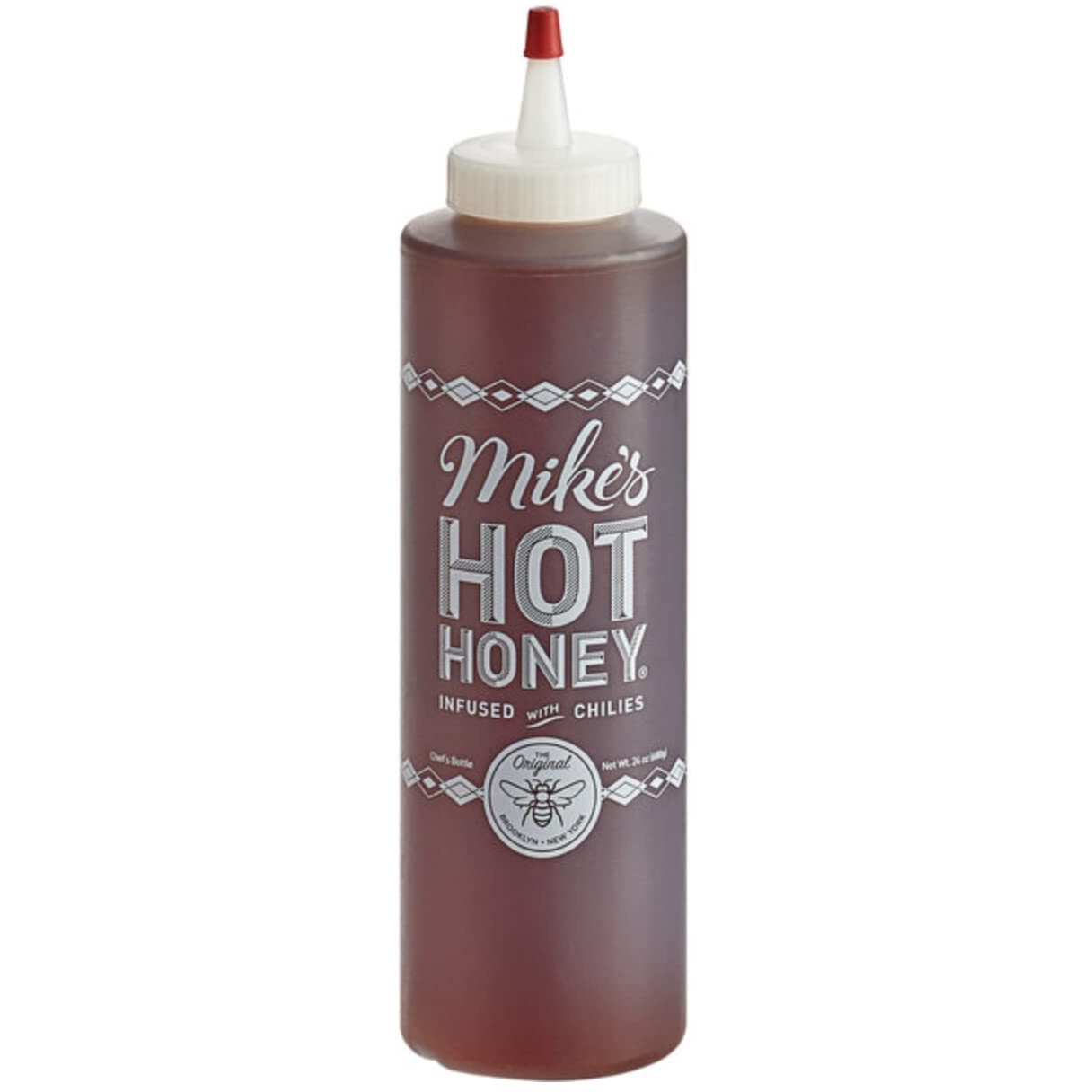 Mike's Hot Honey, America's 1 Brand Of Hot Honey, Spicy Honey, All Natural 100% Pure Honey Infused With Chili Peppers, Gluten-Free, Paleo-Friendly (24 Oz Chefs Bottle, 1 Pack)