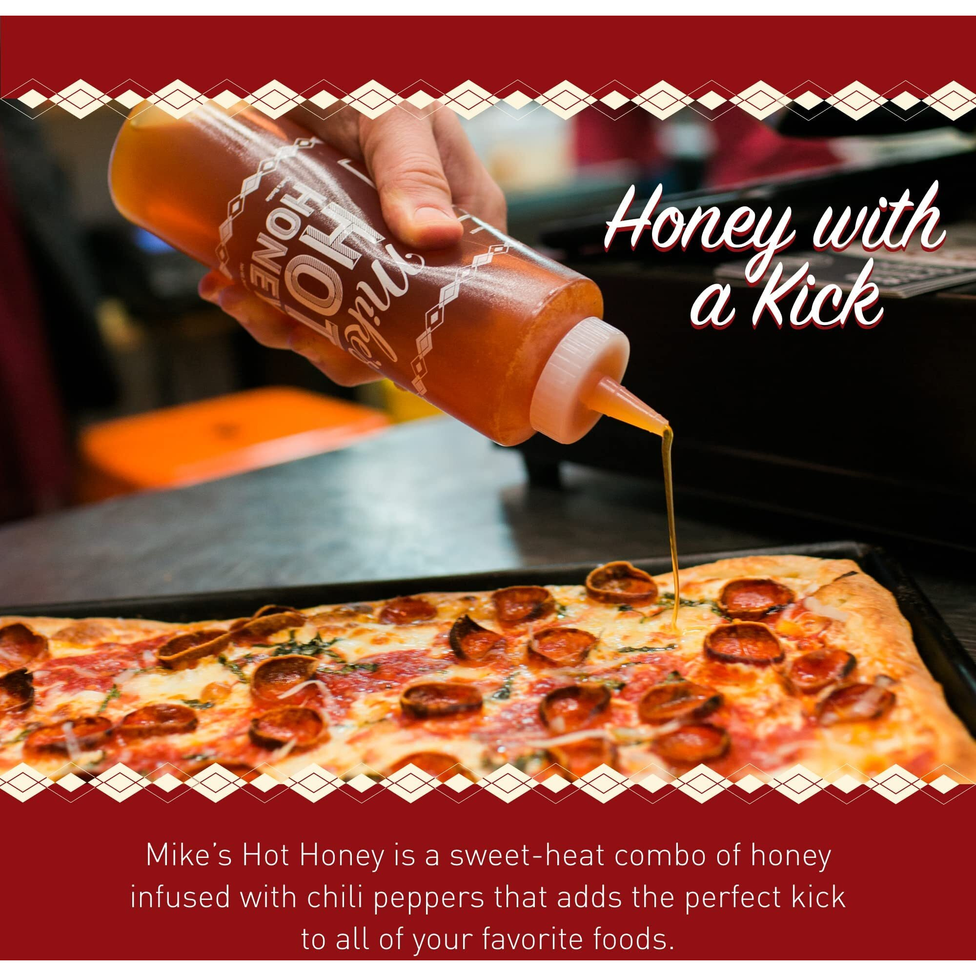Mike's Hot Honey, America's 1 Brand Of Hot Honey, Spicy Honey, All Natural 100% Pure Honey Infused With Chili Peppers, Gluten-Free, Paleo-Friendly (24 Oz Chefs Bottle, 1 Pack)