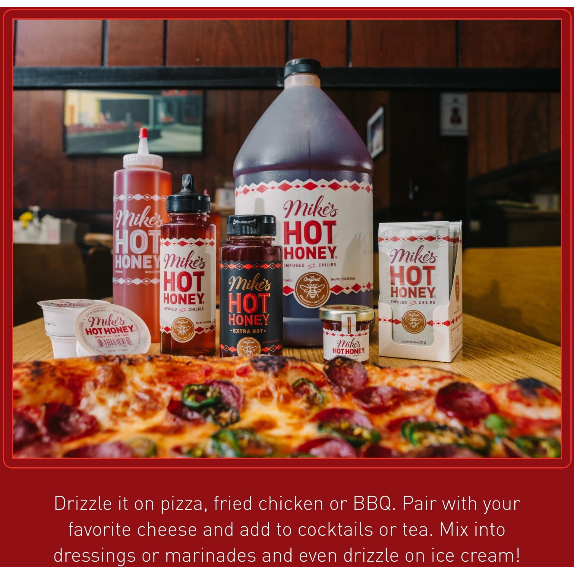 Mike's Hot Honey, America's 1 Brand Of Hot Honey, Spicy Honey, All Natural 100% Pure Honey Infused With Chili Peppers, Gluten-Free, Paleo-Friendly (24 Oz Chefs Bottle, 1 Pack)