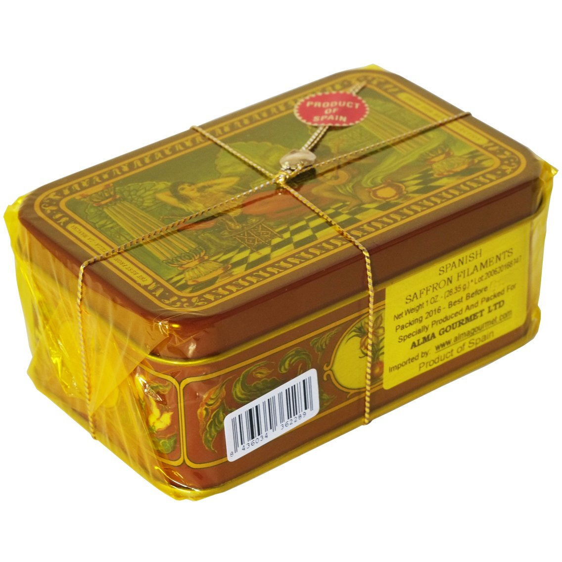 Alma Gourmet Altaj Premium Spanish Saffron Threads Spice 1 Ounce Tin