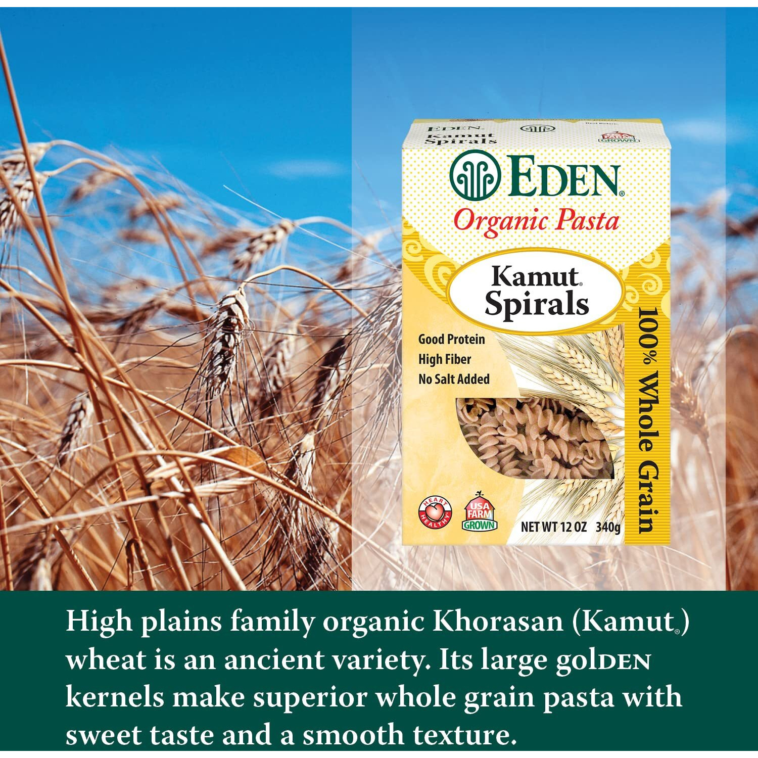 Eden Kamut Spirals, Organic, 100% Whole Grain, 12-Ounce (Pack Of 6)