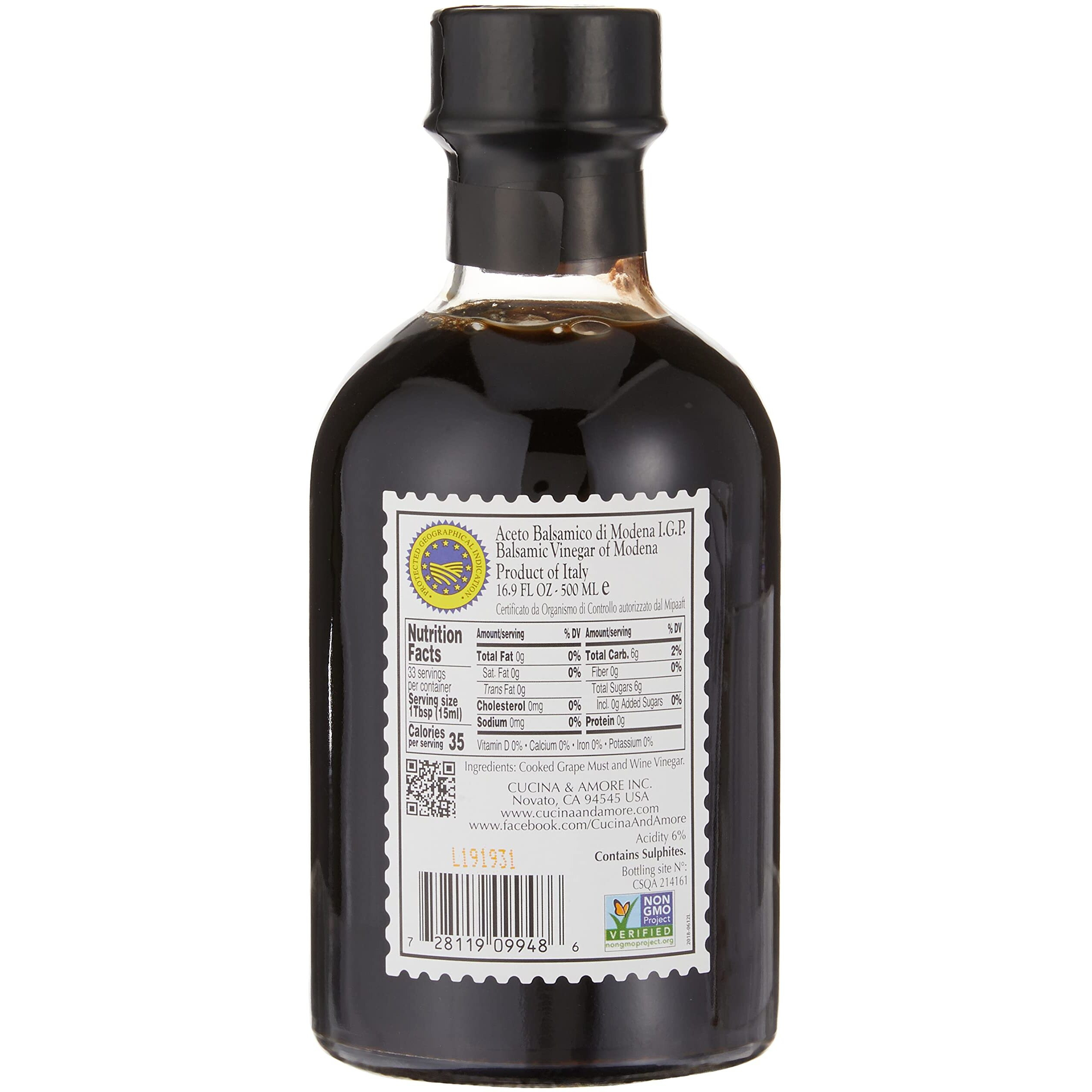 Cucina & Amore Balsamic Vinegar Of Modena - 16.9 Fl Oz