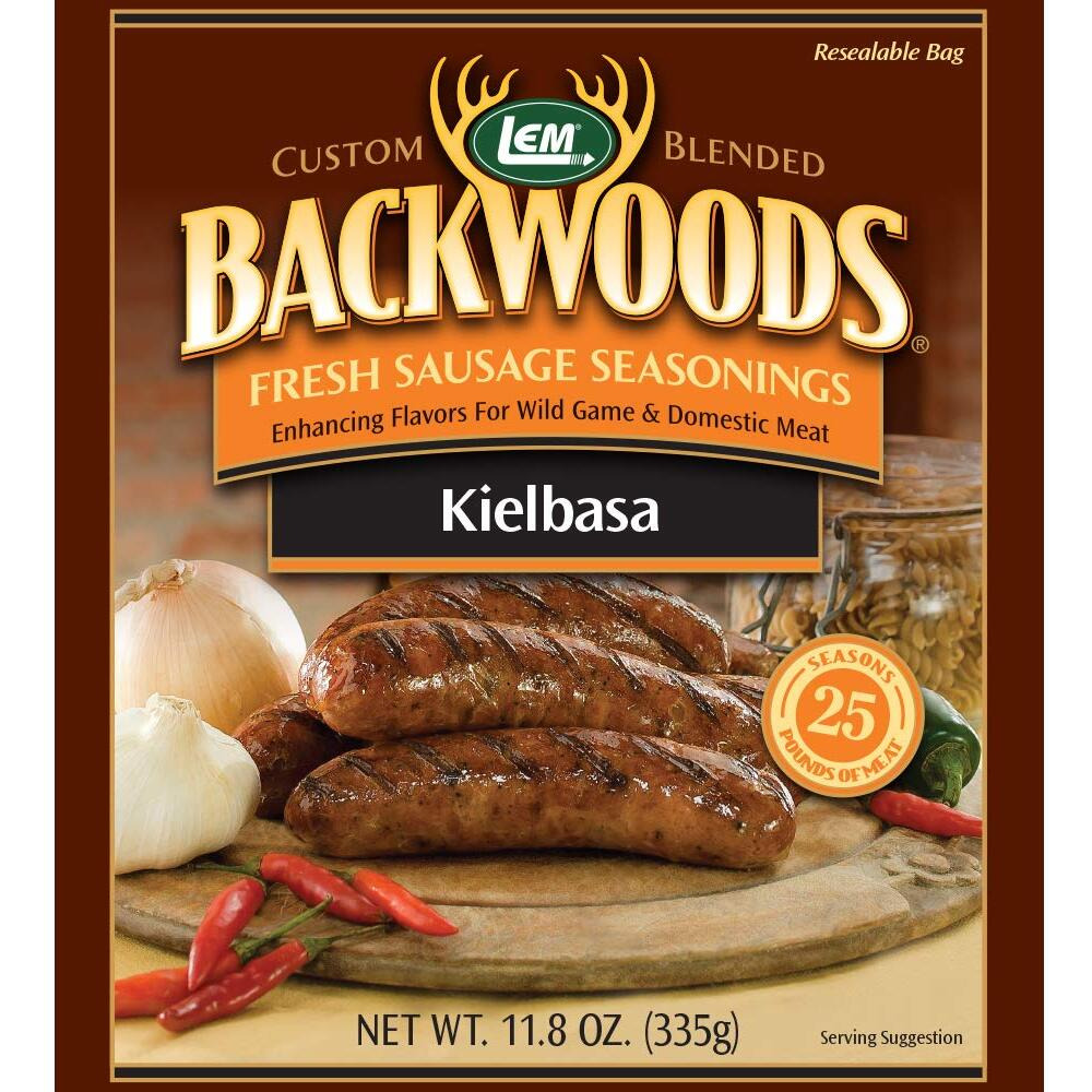 Lem Products Backwoods Kielbasa Fresh Sausage Seasoning, Ideal For Wild Game And Domestic Meat, Seasons Up To 25 Pounds Of Meat, 11.8 Ounce Packet