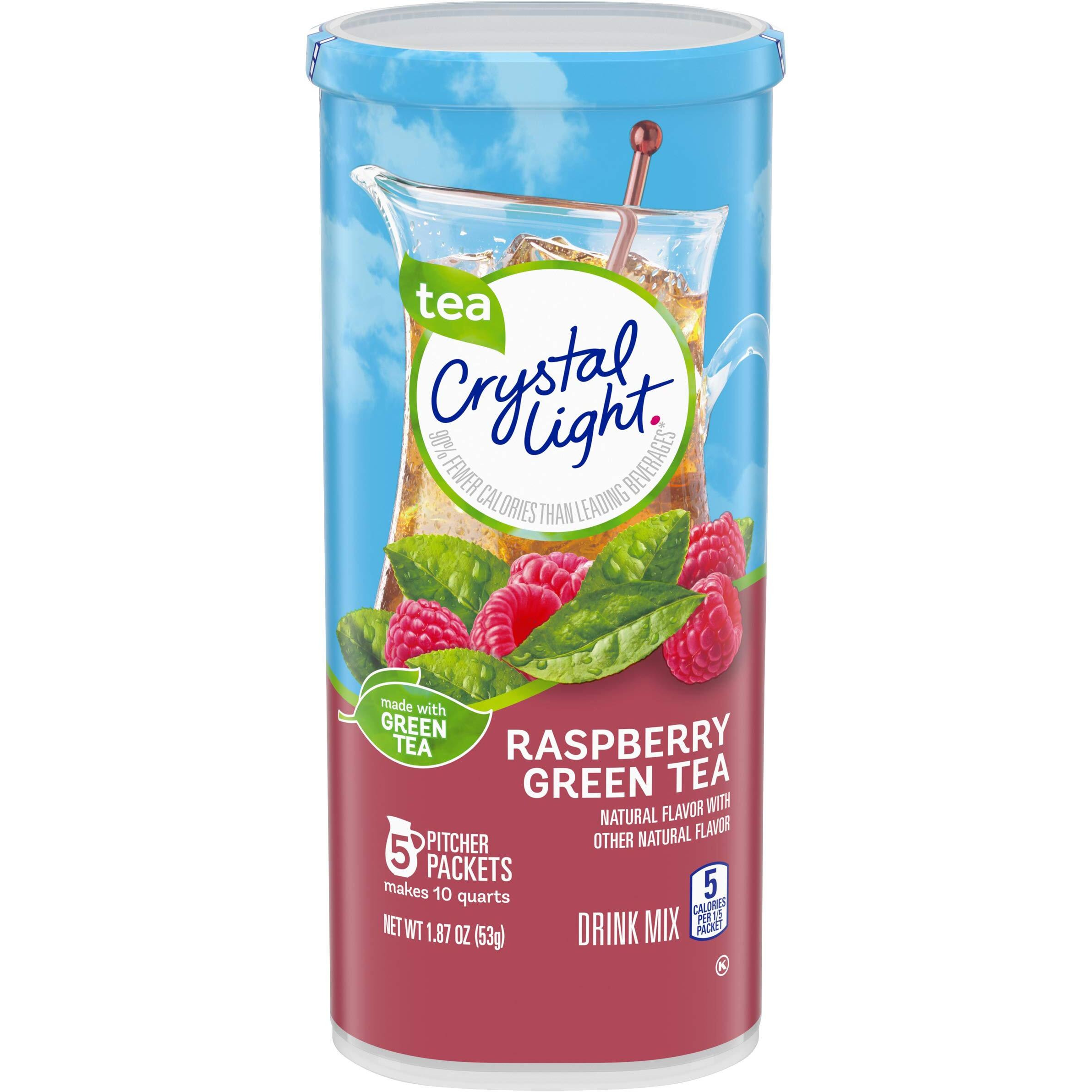 Crystal Light Green Tea Raspberry Drink Mix (20 Pitcher Packets, 4 Canisters Of 5)