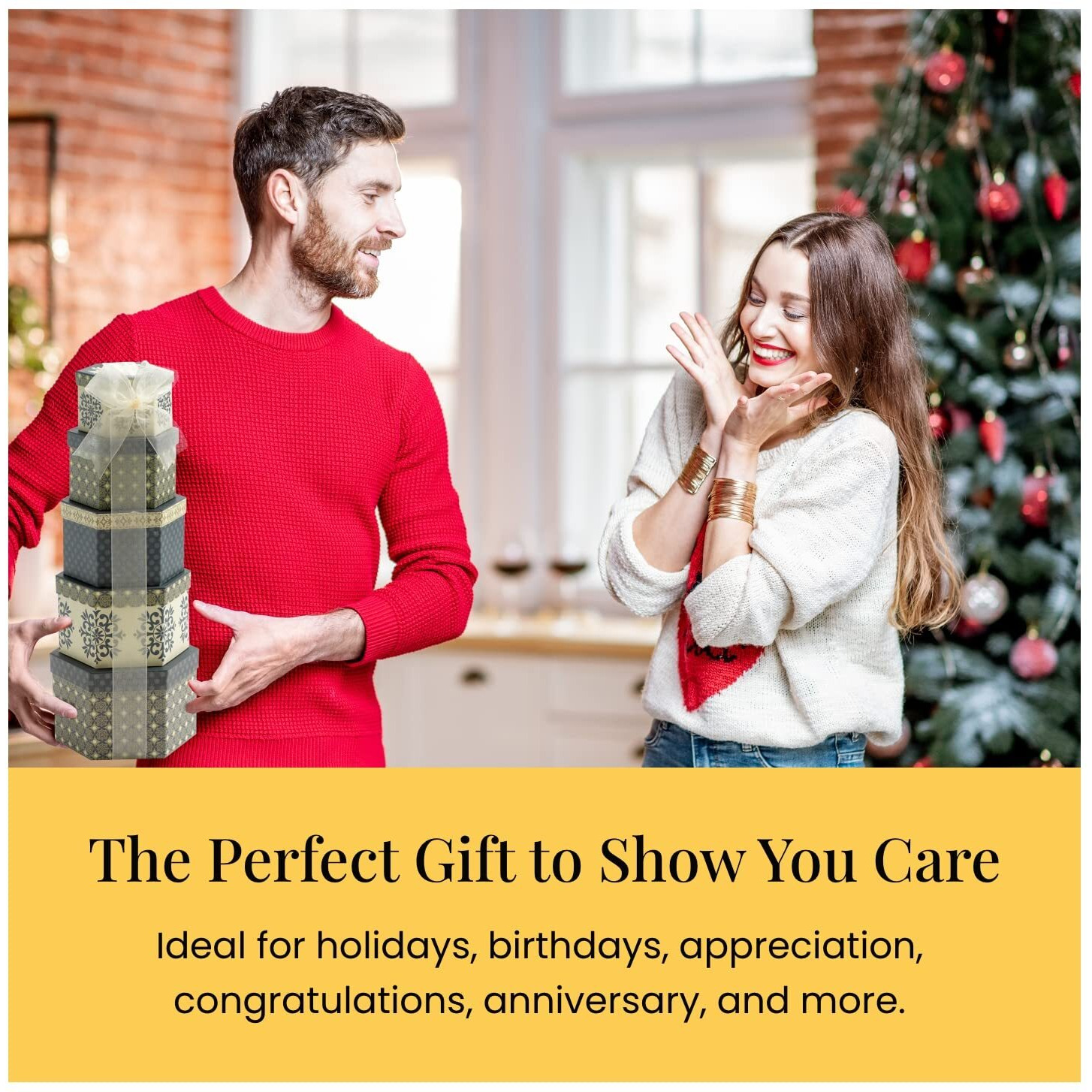 Gourmet Food Gift Basket Tower Snack Gifts For Women, Men, Families, College - Delivery For Holidays, Appreciation, Thank You, Congratulations, Corporate, Get Well Soon Care Package