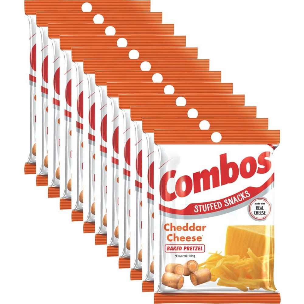 Combos Cheddar Cheese Pretzel Baked Snacks 6.3-Ounce Bag (Pack Of 12)