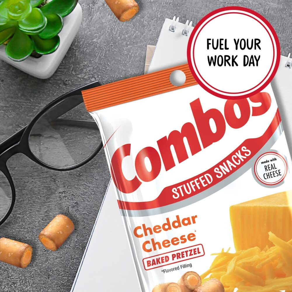Combos Cheddar Cheese Pretzel Baked Snacks 6.3-Ounce Bag (Pack Of 12)