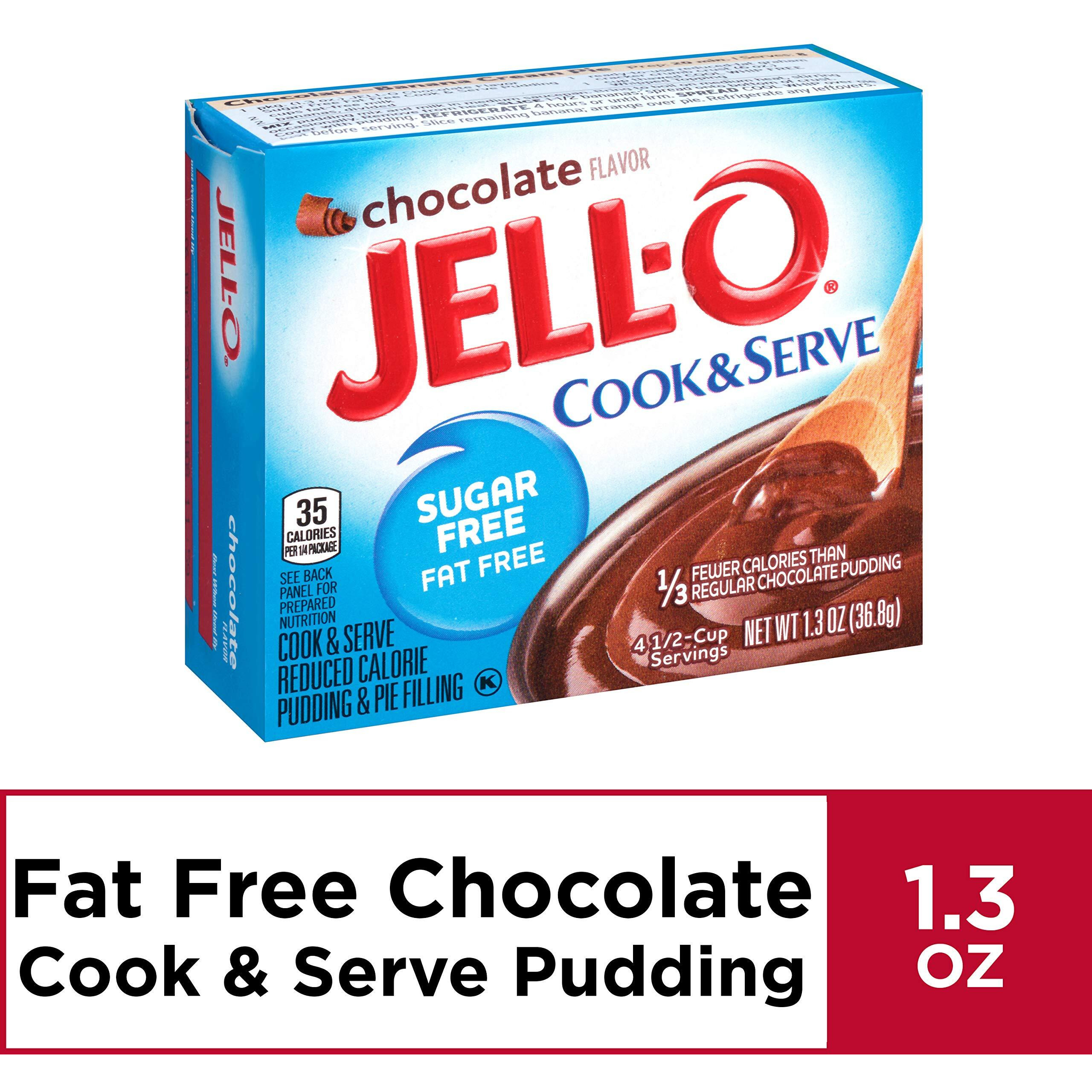 Jell-O Cook & Serve Chocolate Sugar-Free Fat Free Pudding & Pie Filling (7.8 Oz Boxes, Pack Of 6)