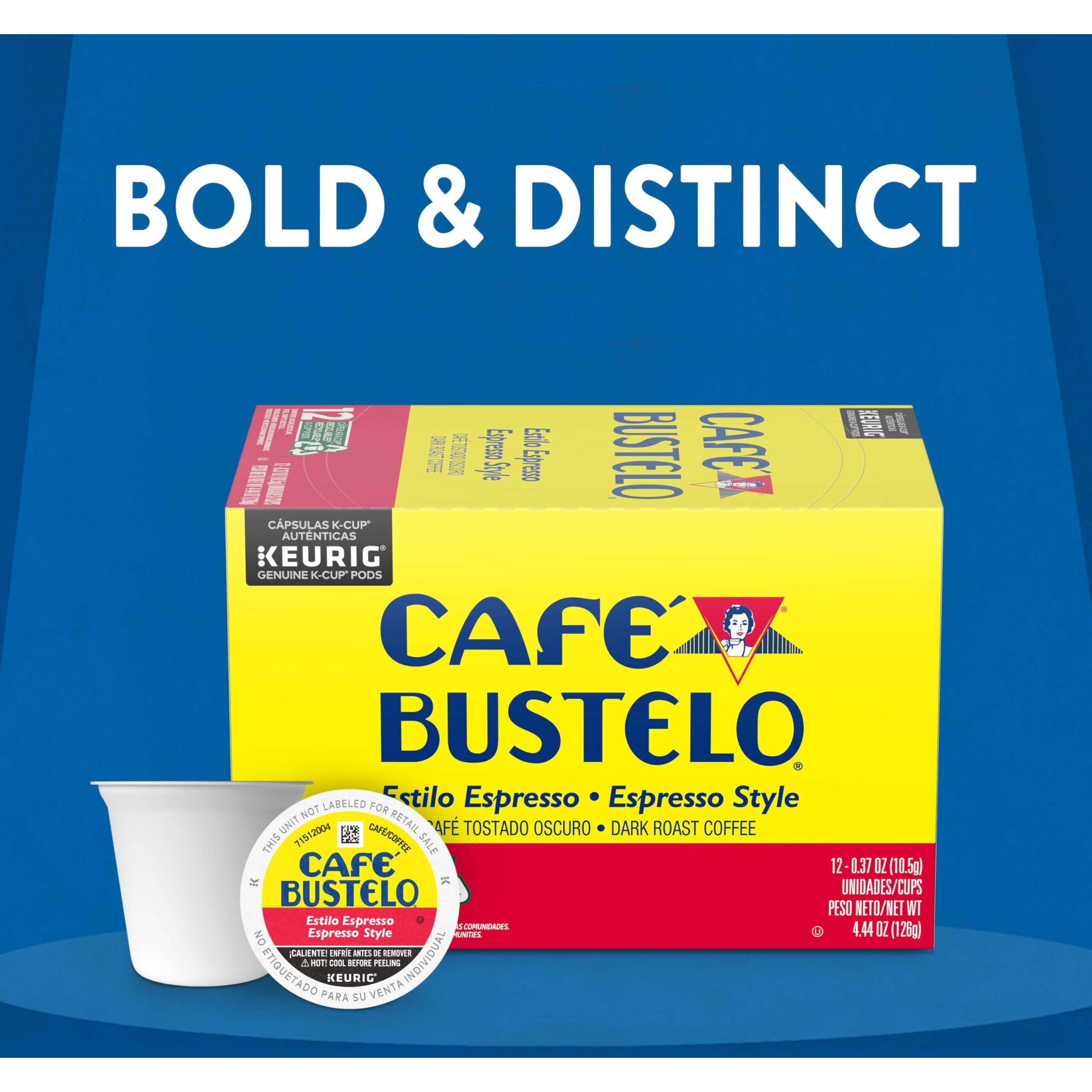 Caf   Bustelo Espresso Style Dark Roast Coffee, 72 Keurig K-Cup Pods