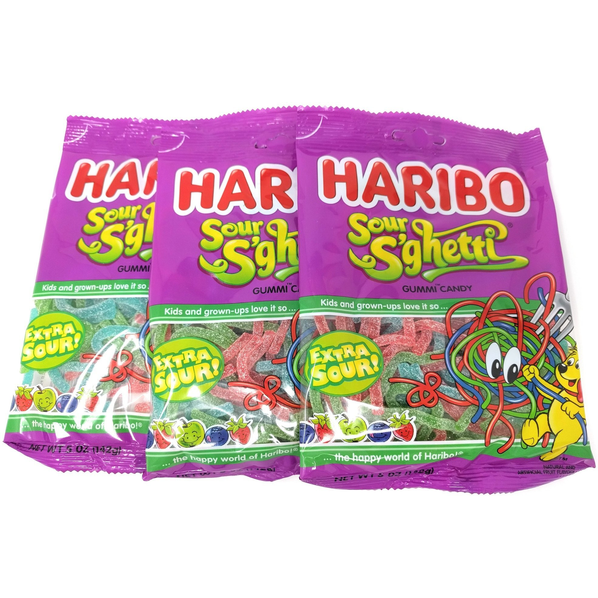 Haribo Gummies-Sour Spaghetti 5 Ounce (Pack Of 3)