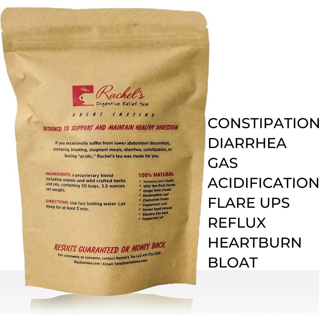 Rachel Tea | 30 Tea Bags | Caffeine Free Herbal Tea Turmeric, Wild Yam, Ginger, Marshmallow, Chamomile, Peppermint, Fennel Slippery Elm