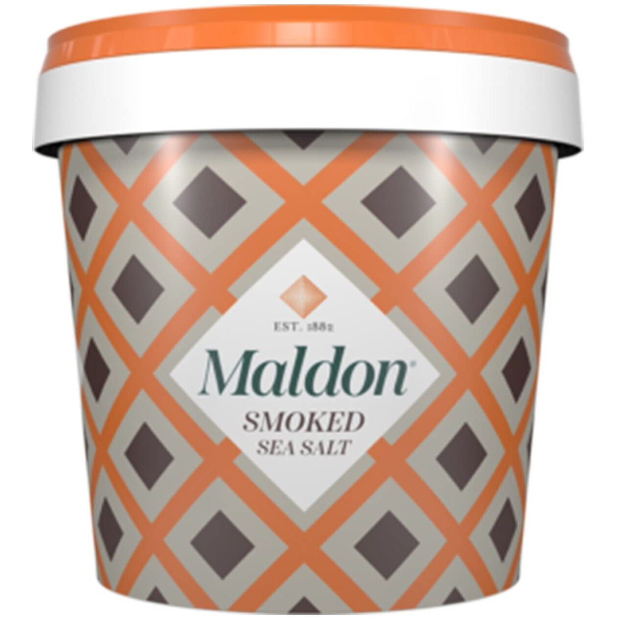 Maldon Salt, Smoked Sea Salt Flakes, 1.1 Lb (500 G), Bulk Tub, Kosher, Natural, Gently Smoked Over Oak, Handcrafted, Gourmet, Pyramid Crystals