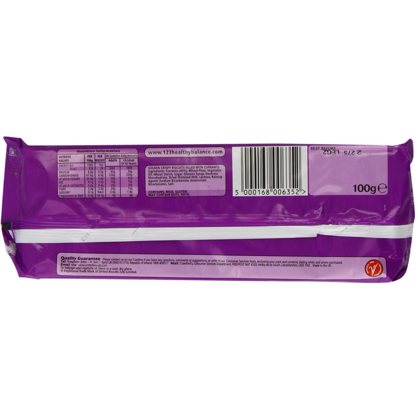 Crawfords Garibaldi Biscuits, 100 Gram (Pack Of 12)