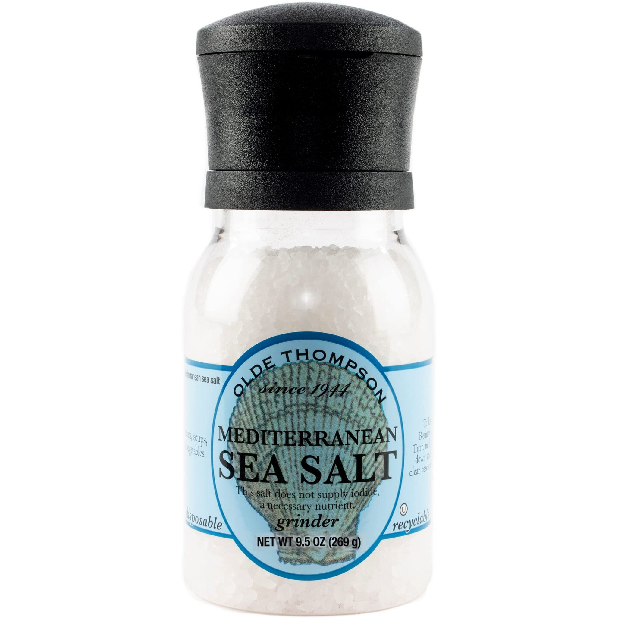 Olde Thompson 9.5 Ounce Mediterranean Sea Salt Grinder With Salt