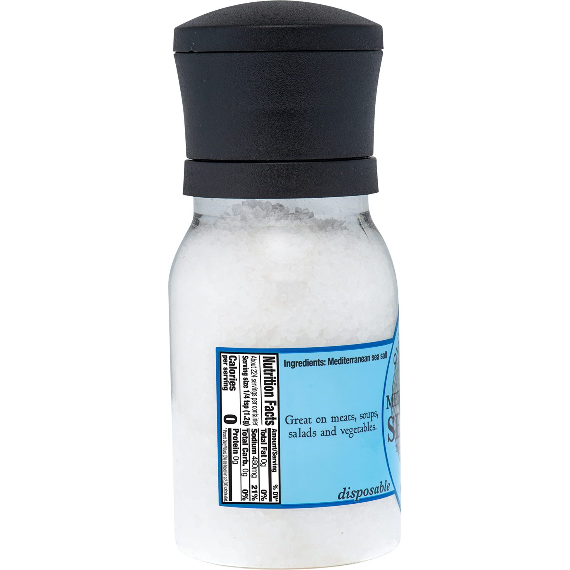 Olde Thompson 9.5 Ounce Mediterranean Sea Salt Grinder With Salt