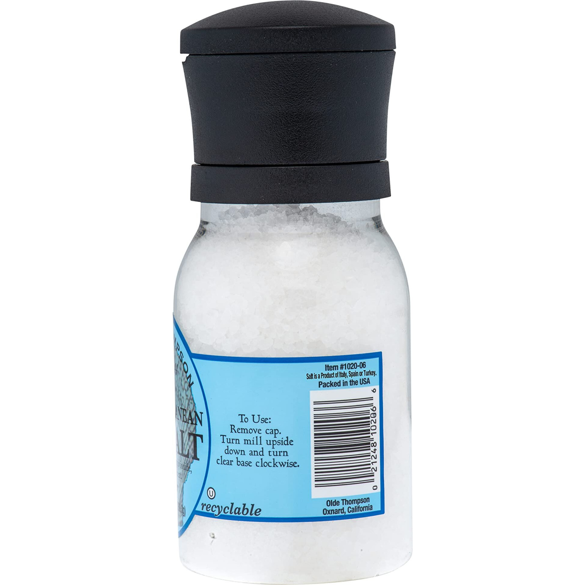 Olde Thompson 9.5 Ounce Mediterranean Sea Salt Grinder With Salt