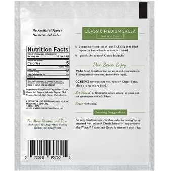 Mrs. Wages Medium Classic Salsa Seasoning Mix, .8 Oz Pouches (Value Pack Of 12)