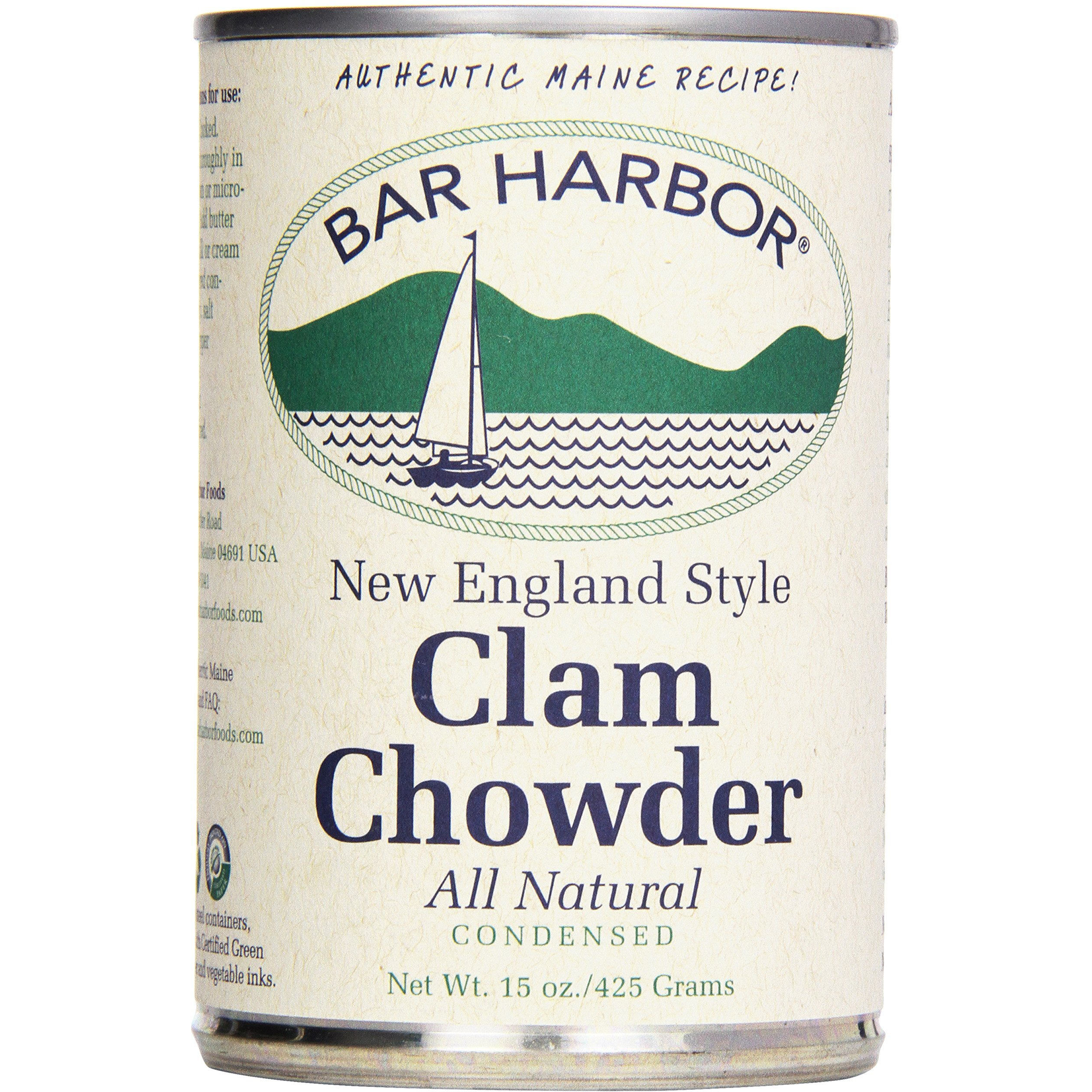 Bar Harbor Chowder, All Natural New England Clam, Cans - 15 Ounce