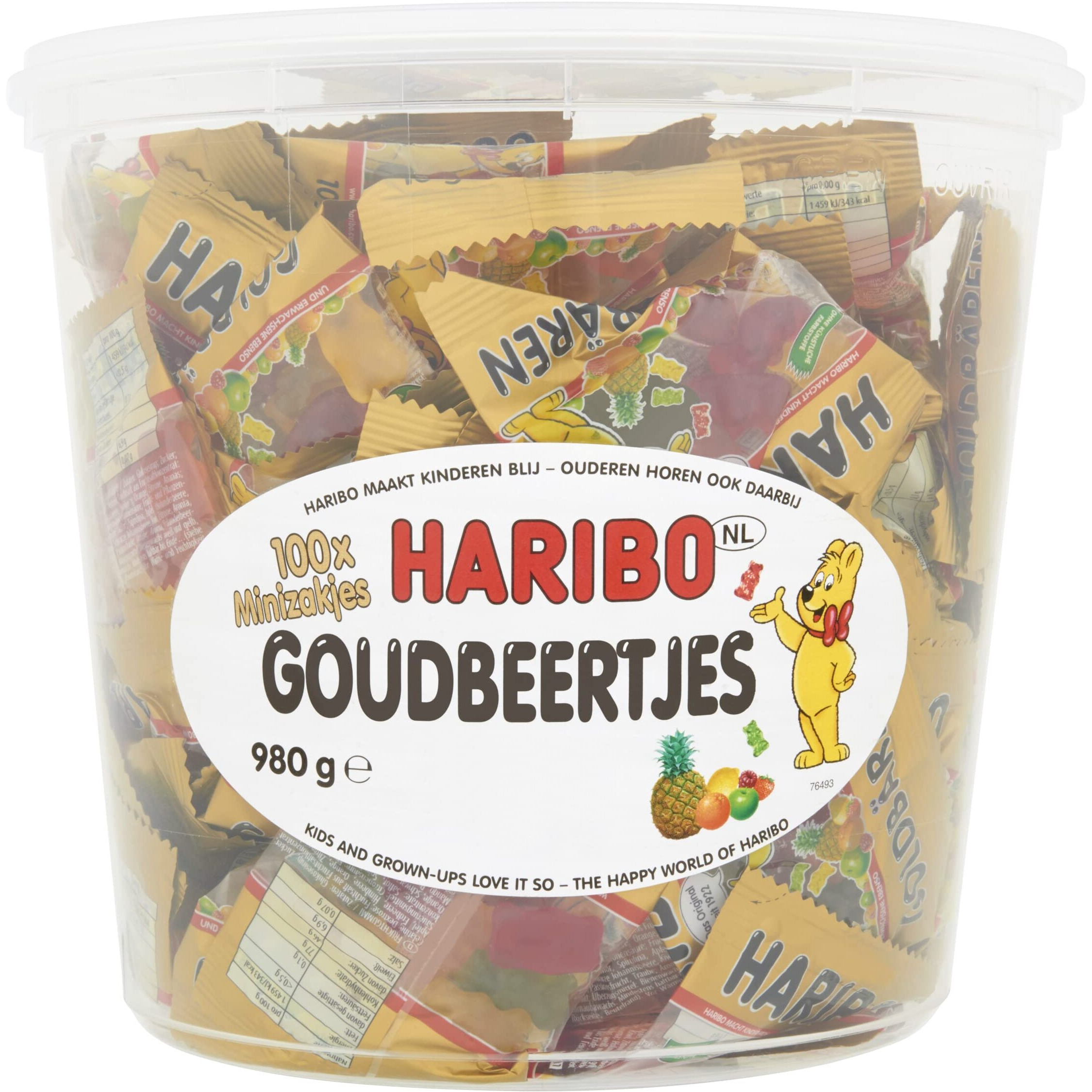 Haribo Gold Bears / Goldbren, 100 Mini Bags, 980G Tub