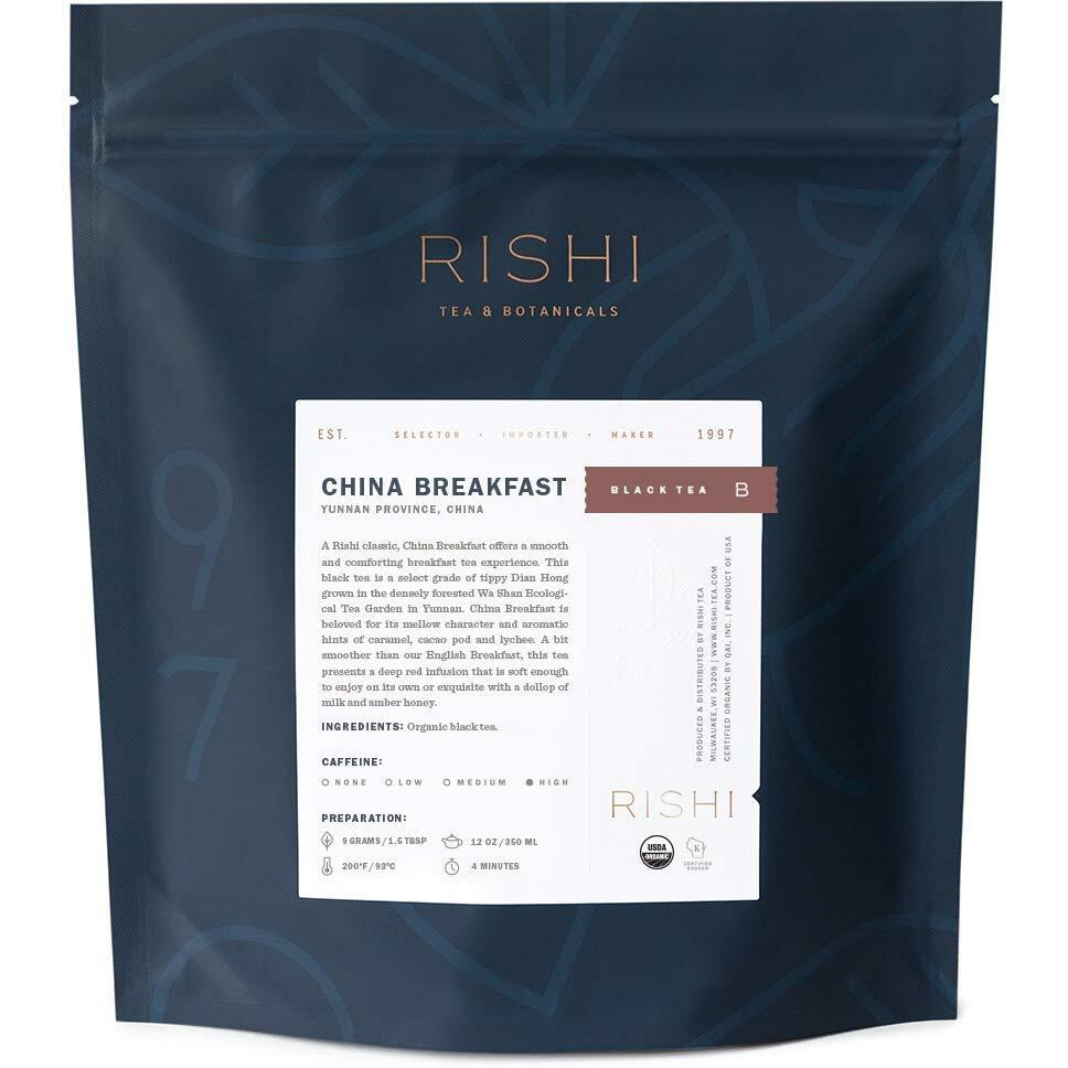 Rishi Tea China Breakfast Loose Leaf Herbal Tea | Immune & Heart Support, Usda Certified Organic, Fair Trade Black Tea, Antioxidants, Caffeinated | 1 Lb Bag, Makes 115 Cups