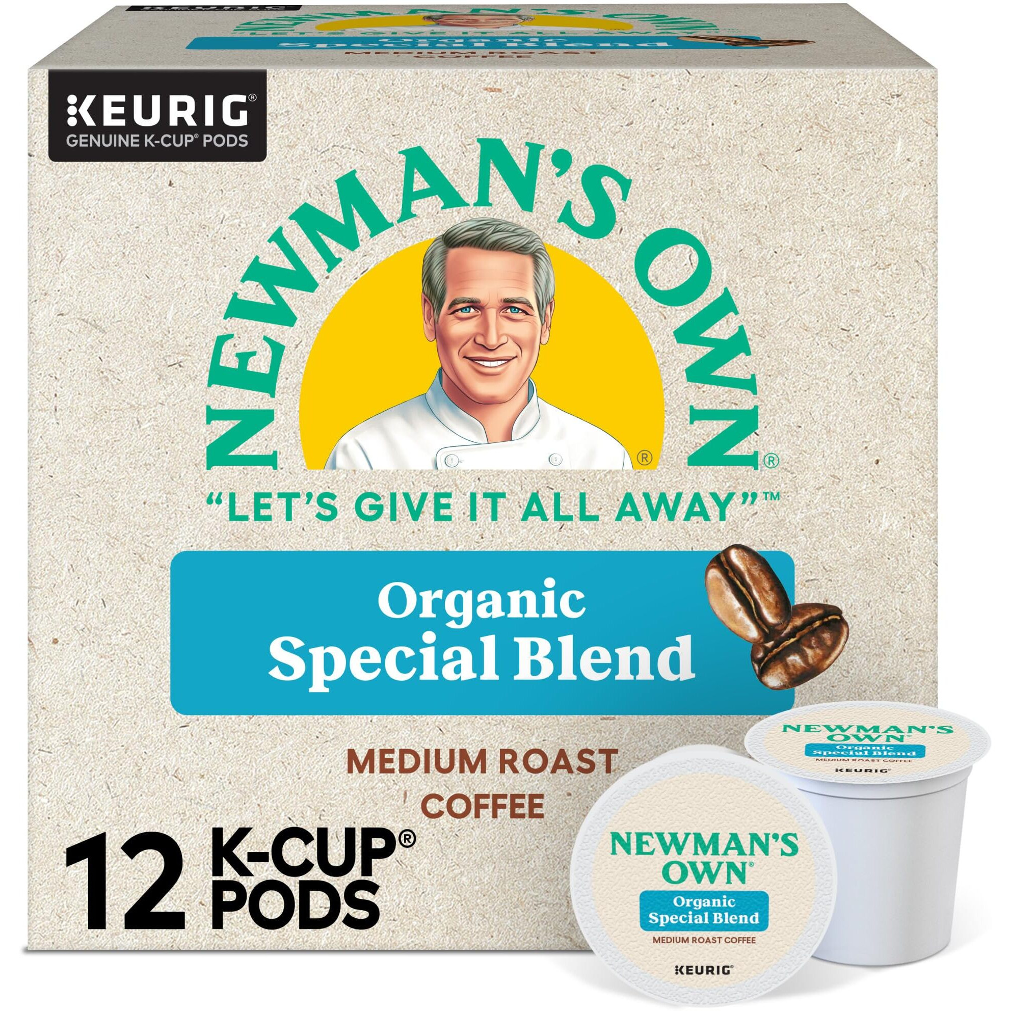 Newman's Own Organics Special Blend Keurig Single-Serve K-Cup Pods, Medium Roast Coffee, 72 Count (6 Packs Of 12)