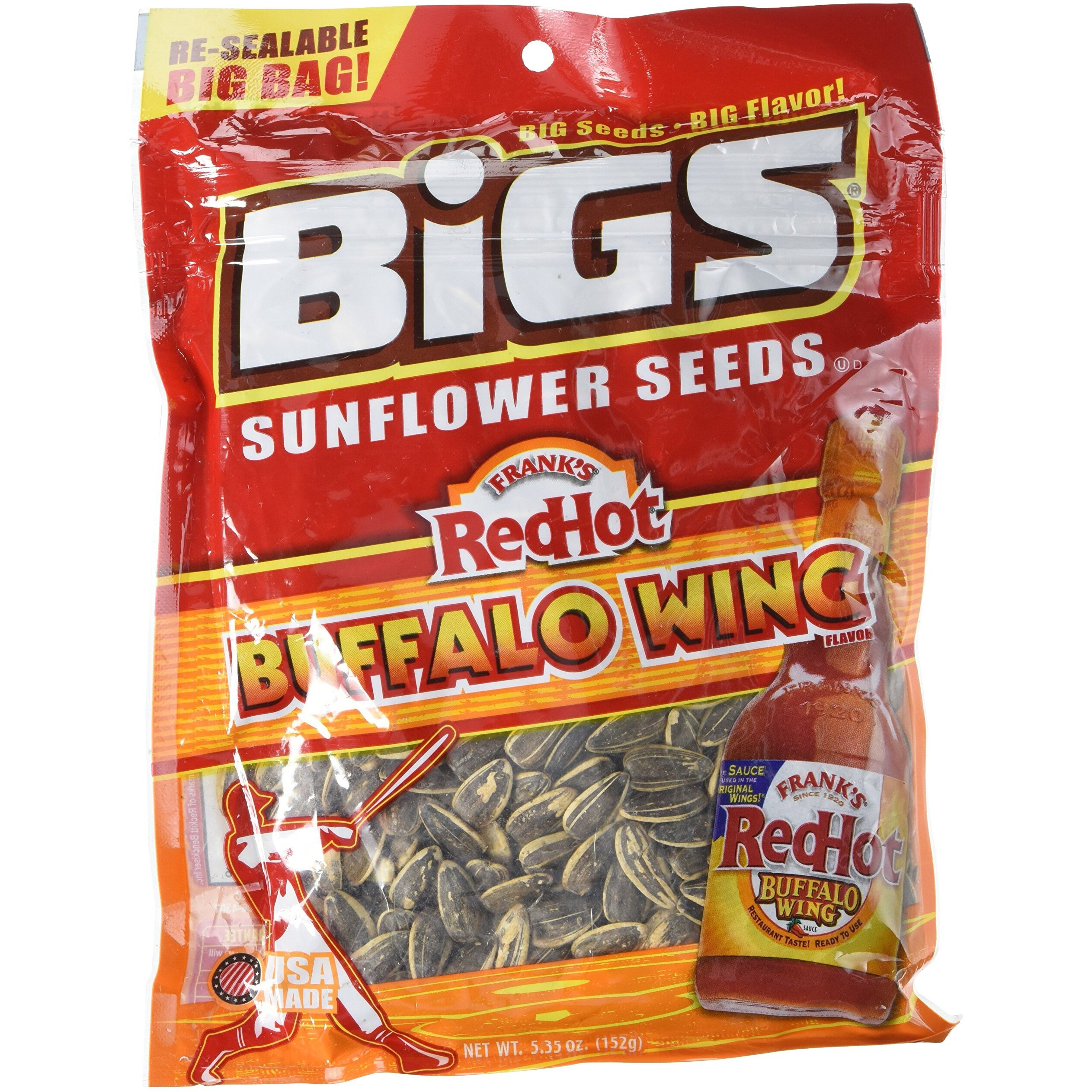 Bigs Bold And Tangy Buffalo Wing Sunflower Seeds 5.35 Ounces
