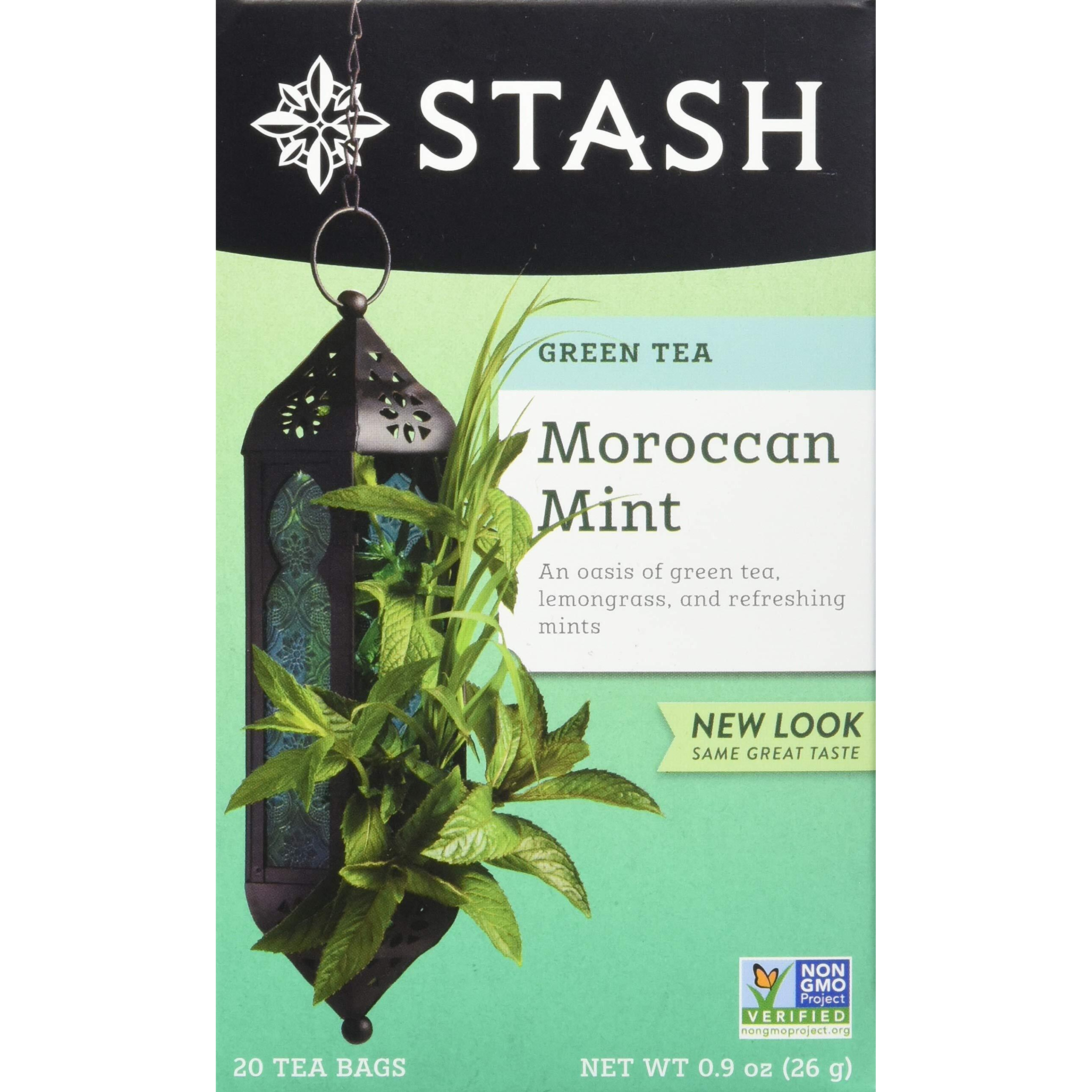 Stash Tea Moroccan Mint Mindfulness Green Tea - Caffeinated, Non-Gmo Project Verified Premium Tea With No Artificial Ingredients, 20 Count (Pack Of 6) - 120 Bags Total