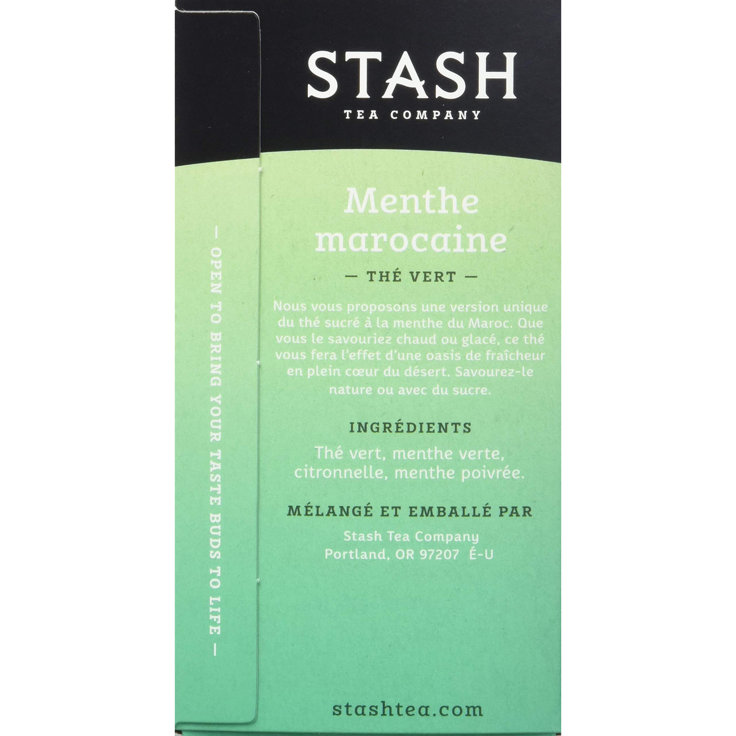 Stash Tea Moroccan Mint Mindfulness Green Tea - Caffeinated, Non-Gmo Project Verified Premium Tea With No Artificial Ingredients, 20 Count (Pack Of 6) - 120 Bags Total