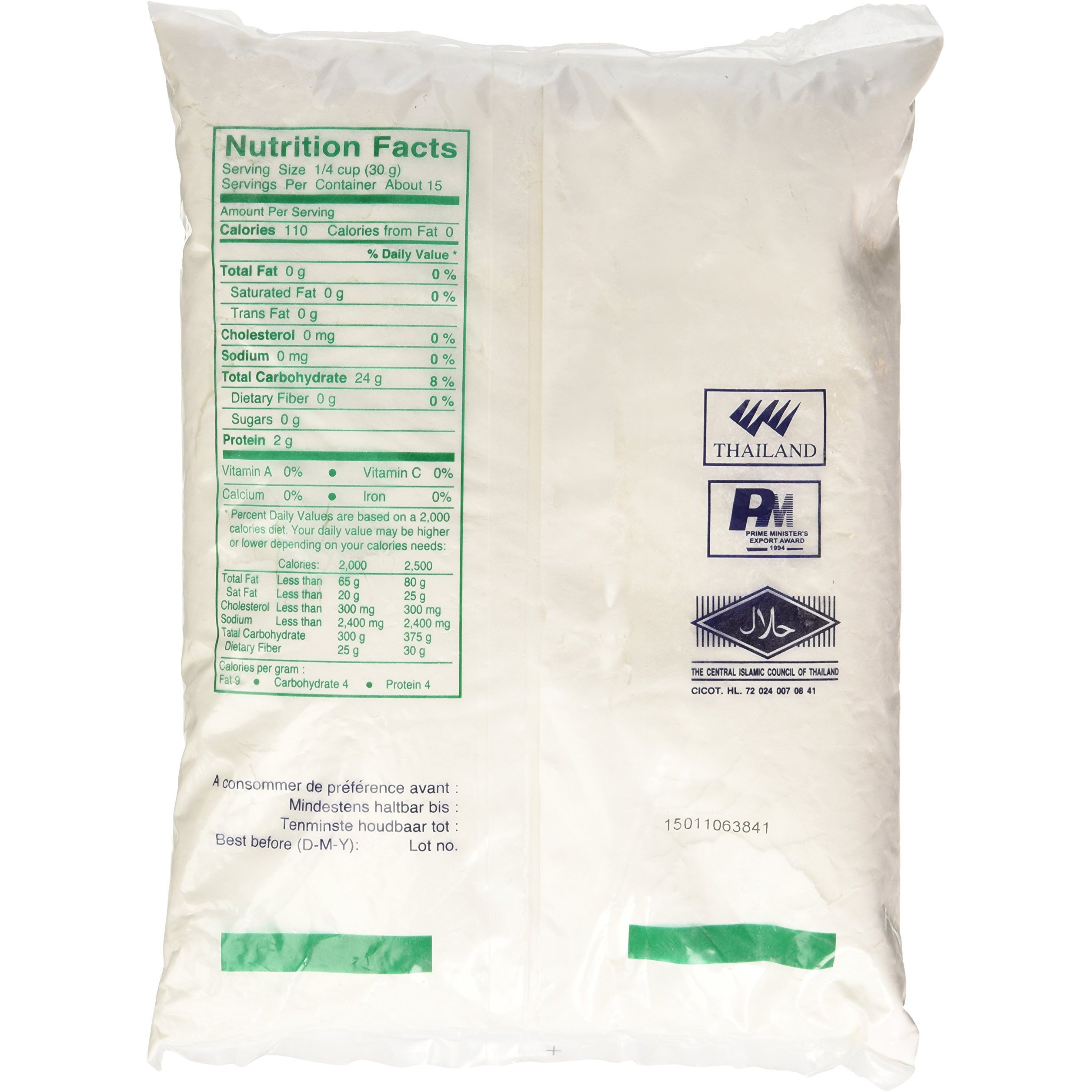 Erawan, Dried Sweet 2X 1 Lb Traditional Water Milled, Glutinous Rice Flour, 32 Ounce