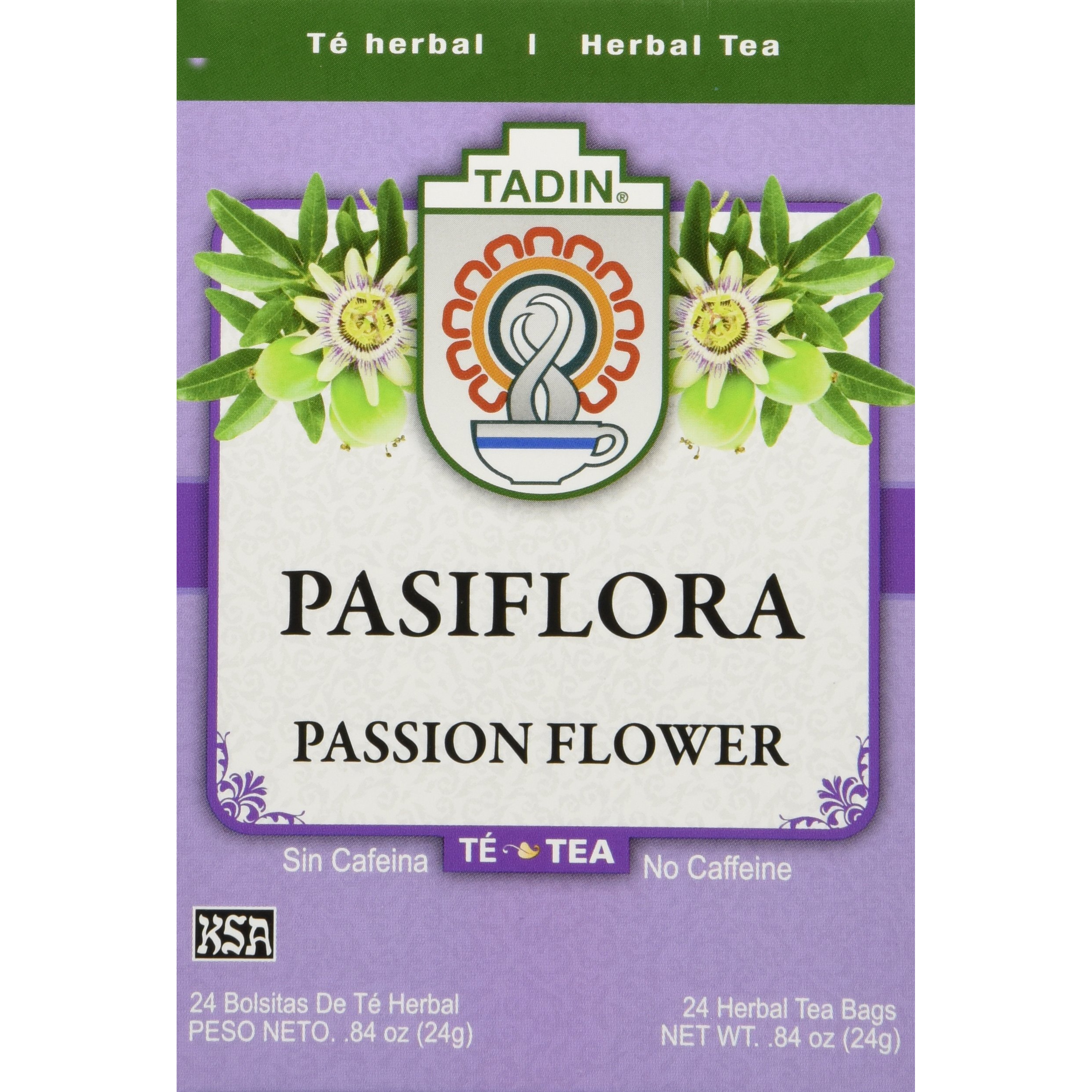 Tadin Tea, Pasiflora - Passion Flower Tea, 24 Tea Bags