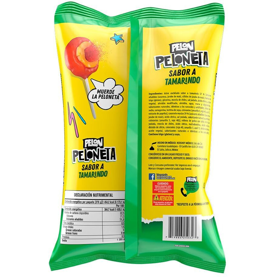 Pelon Peloneta Tamarind With Mango Lollipops,0.81 Ounce, (18 Pc)