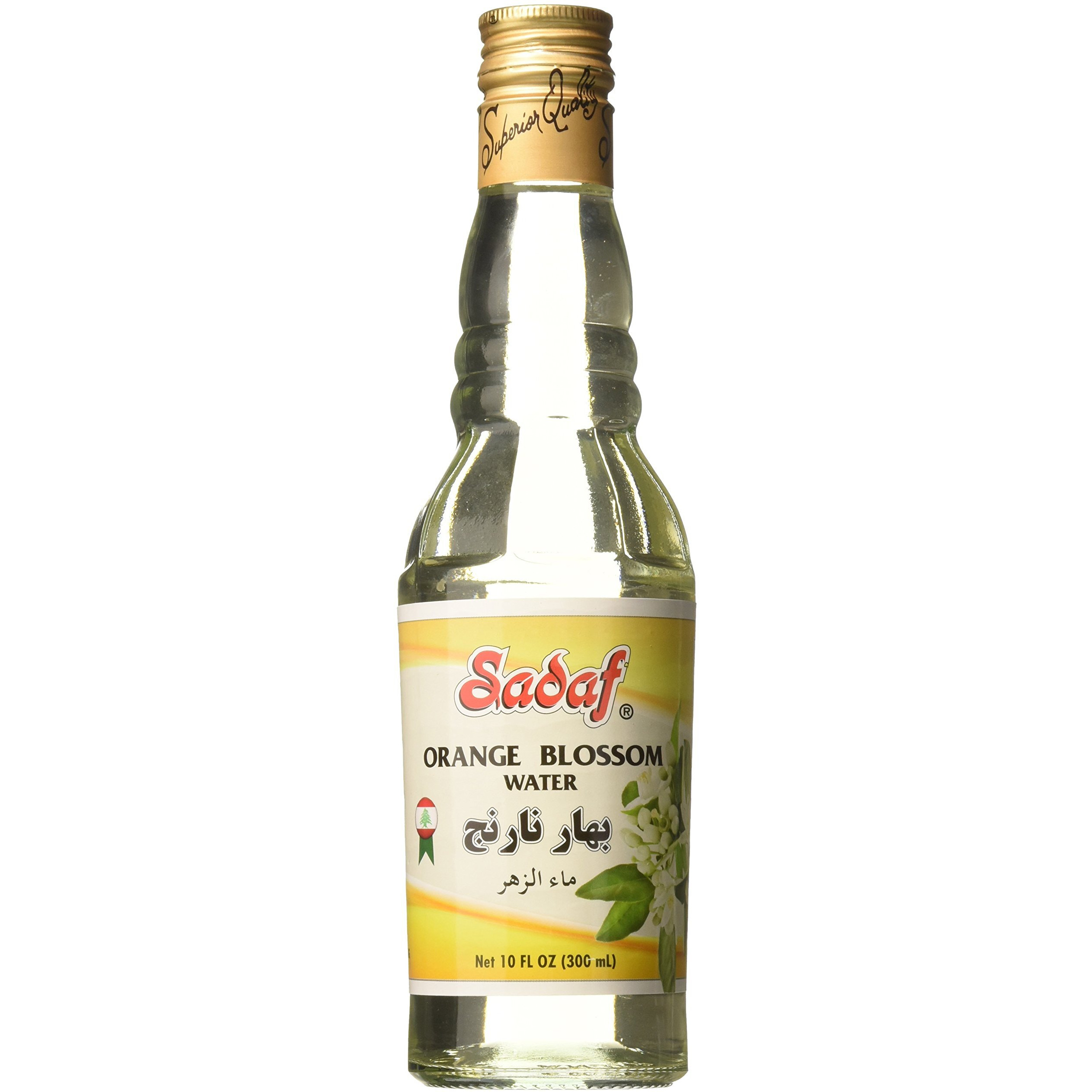 Sadaf Orange Blossom Water For Cooking - Food Grade Orange Blossom Water For Baking, Food Flavoring Or Drinking - Ideal For Persian Desserts, Cakes Or Syrups - Product Of Lebanon (10 Fl Oz)