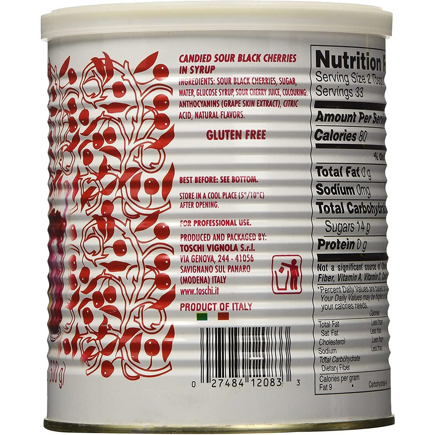 Toschi Amarena Black Cherries In Syrup, 2 Lb 3.27 Oz