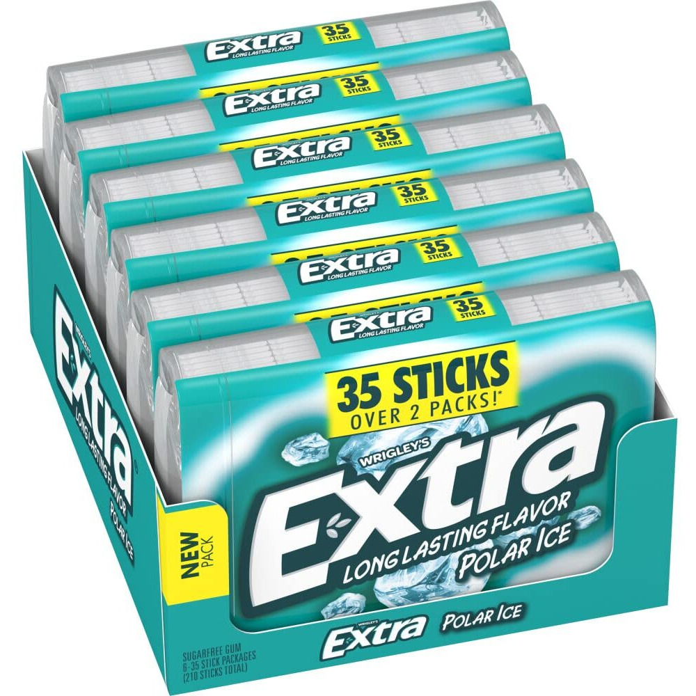 Extra Polar Ice Sugarfree Chewing Gum, 35-Stick Packs (Pack Of 6)