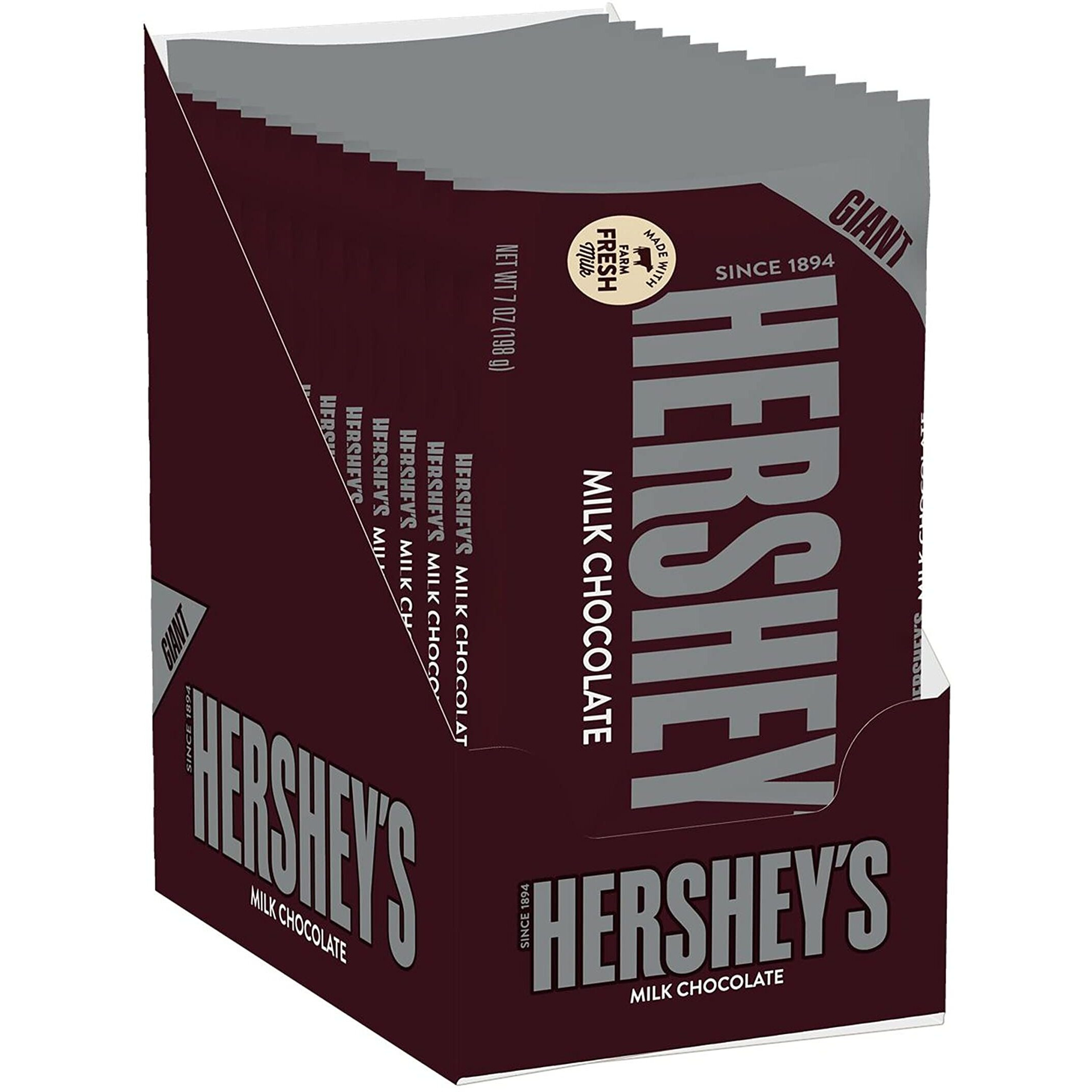 Hershey's Chocolate Candy Bar, Giant (Pack Of 12)