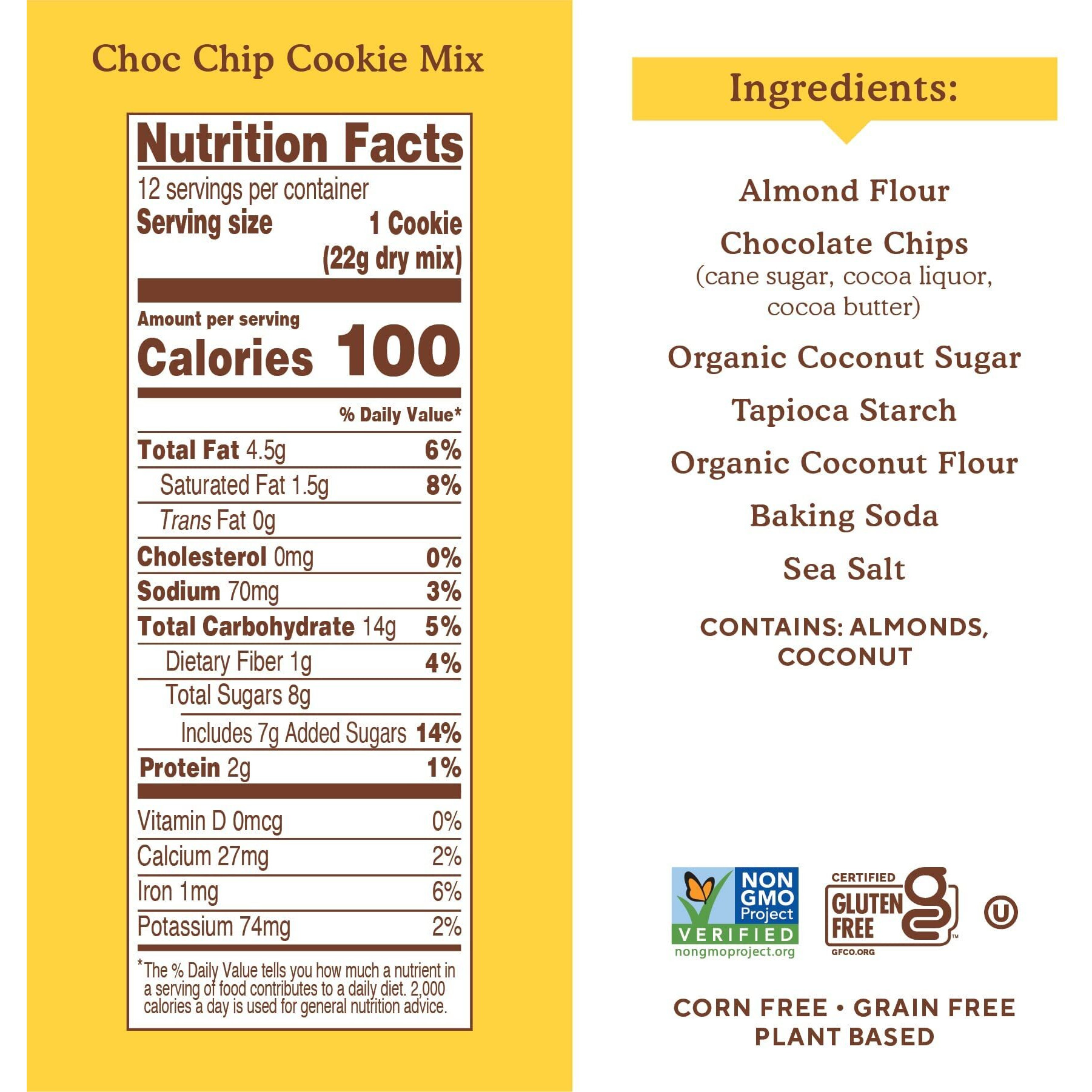 Simple Mills Almond Flour Baking Mix, Chocolate Chip Cookie Dough Mix - Gluten Free, Plant Based, 9.4 Ounce (Pack Of 1)