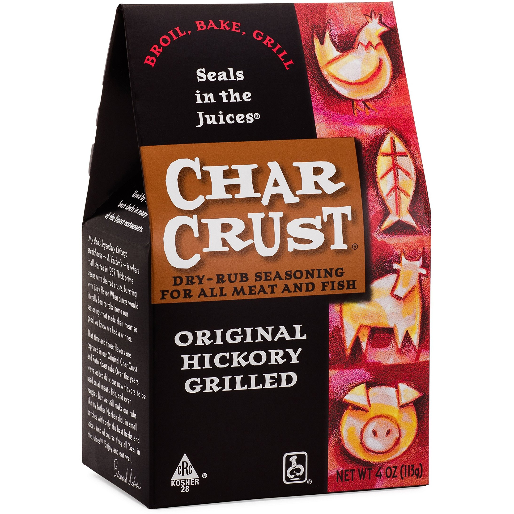 Char Crust Dry-Rub Seasoning, Original Hickory Grilled, 4 Ounce (Pack Of 6)