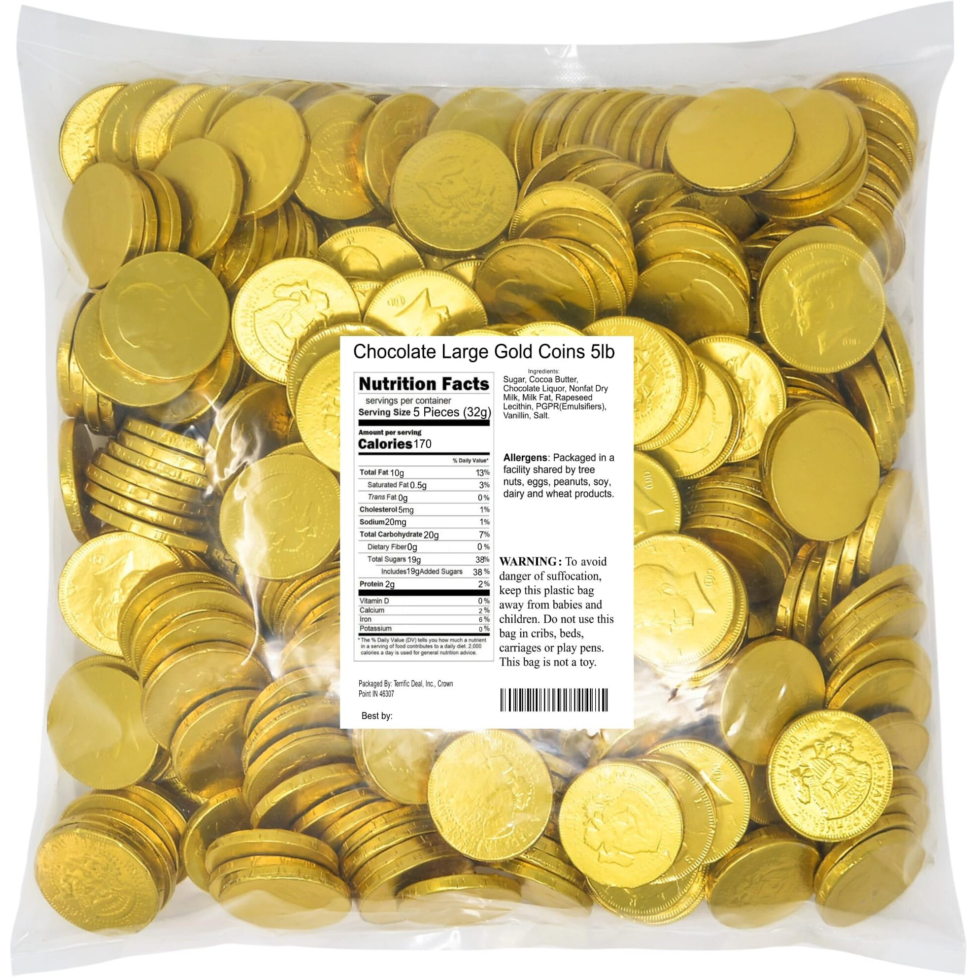 Chocolate Large Gold Coins 5Lb Bag